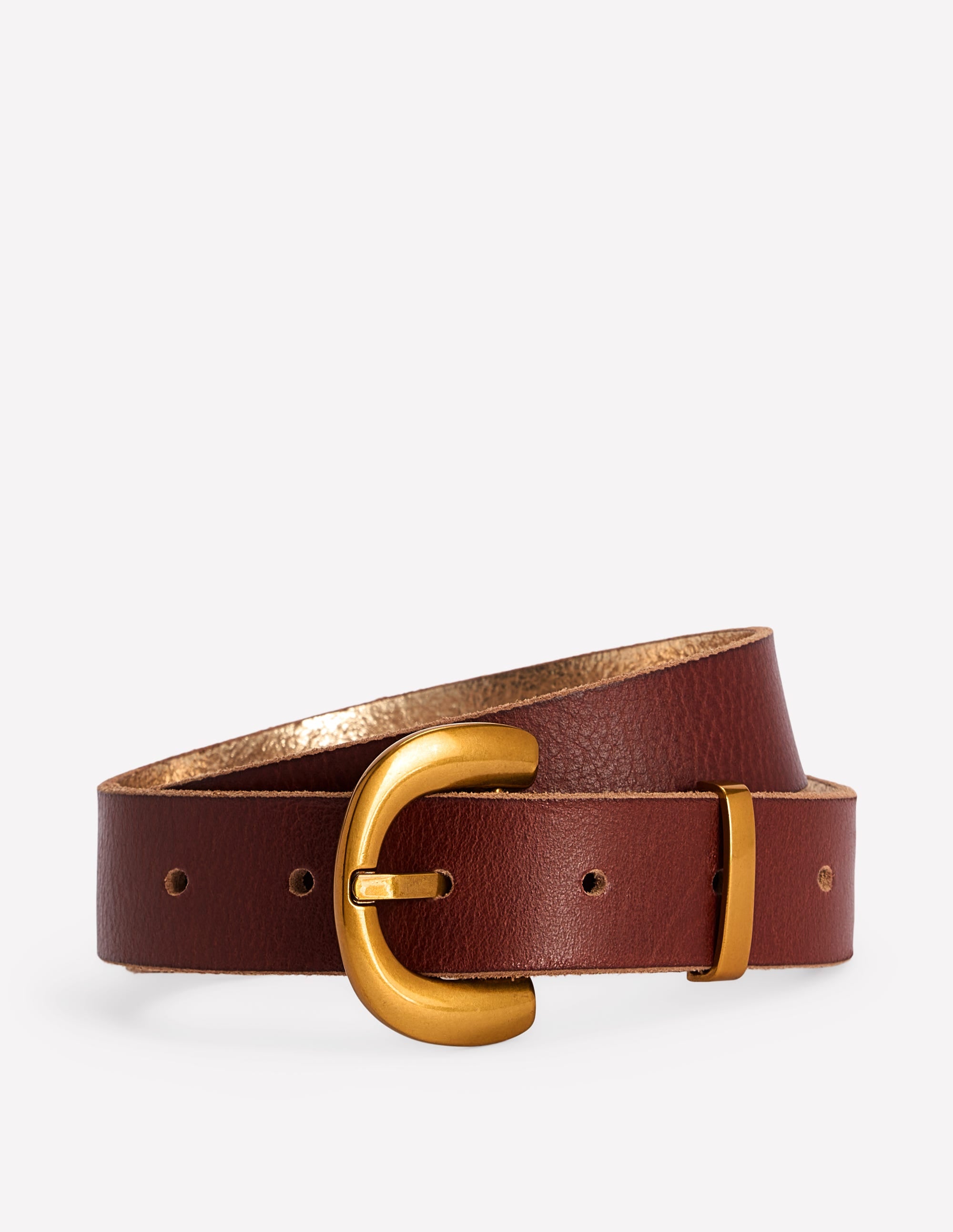 Chunky Buckle Belt-Dark Tan - Image 1