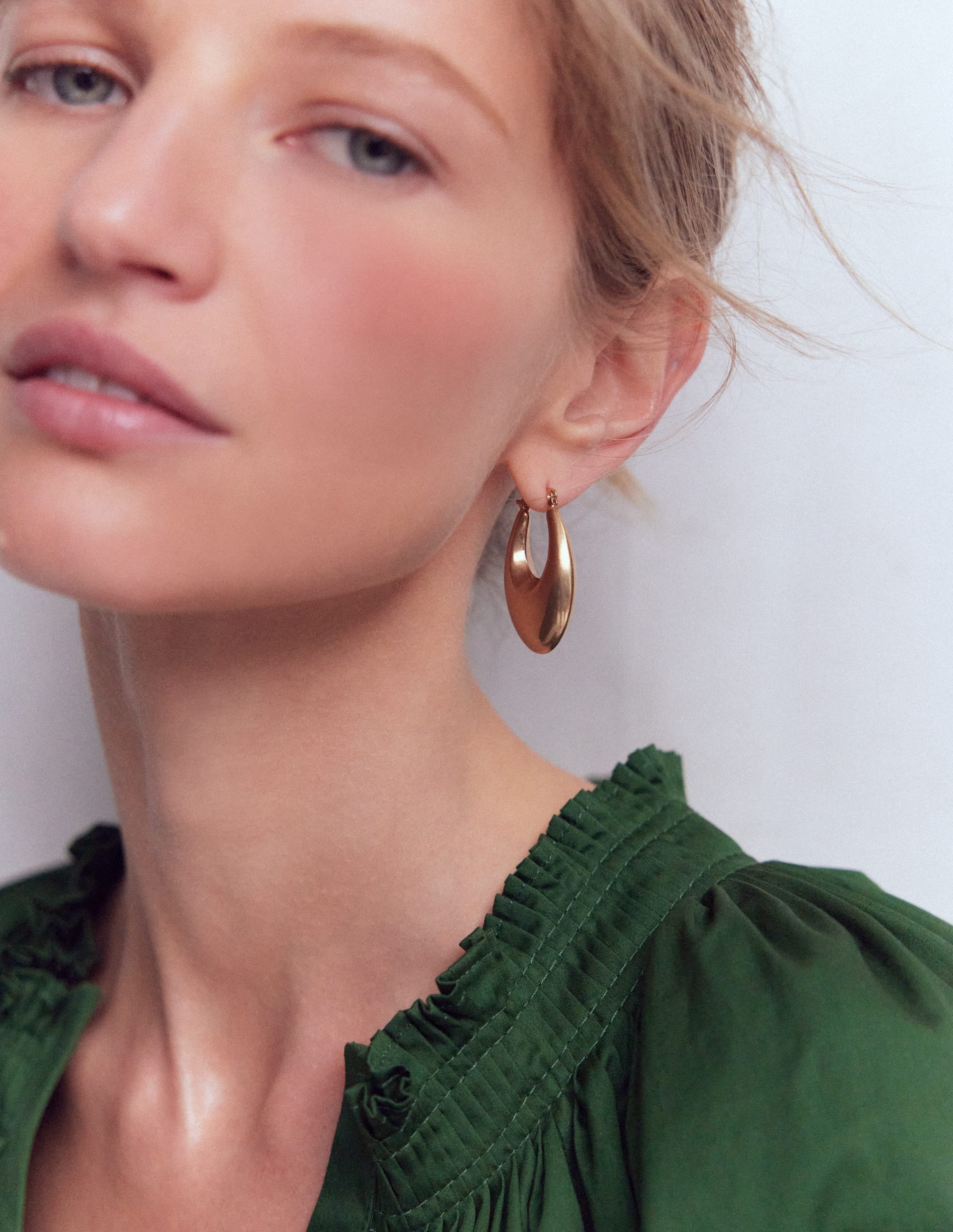 Chunky Curve Hoops-Gold Colour - Image 2