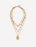 Irregular Layered Necklace-Gold Colour