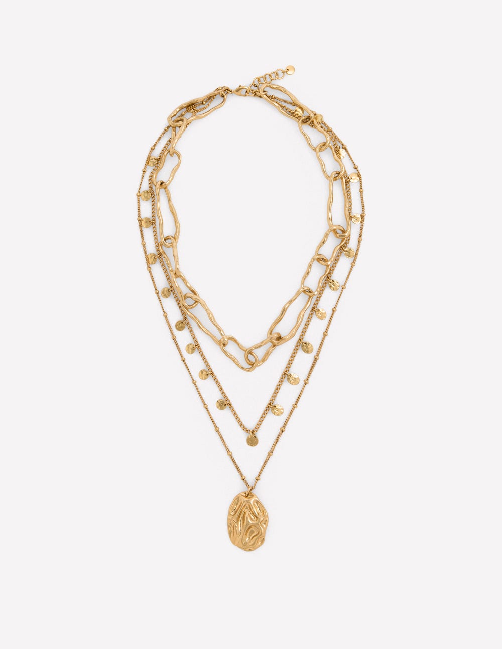 Irregular Layered Necklace-Gold Colour - Image 1