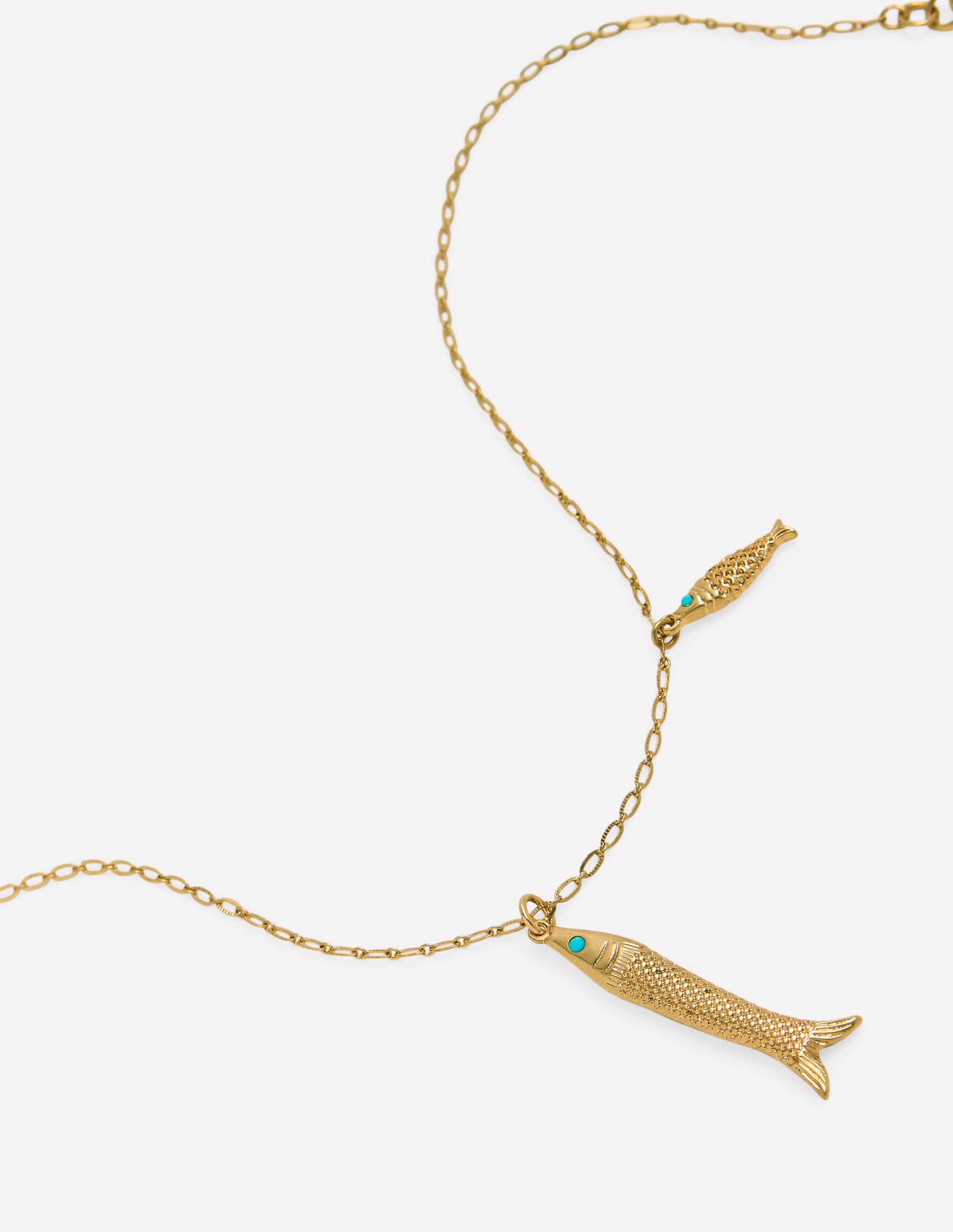 Long Charm Pendant Necklaces-Fish-3