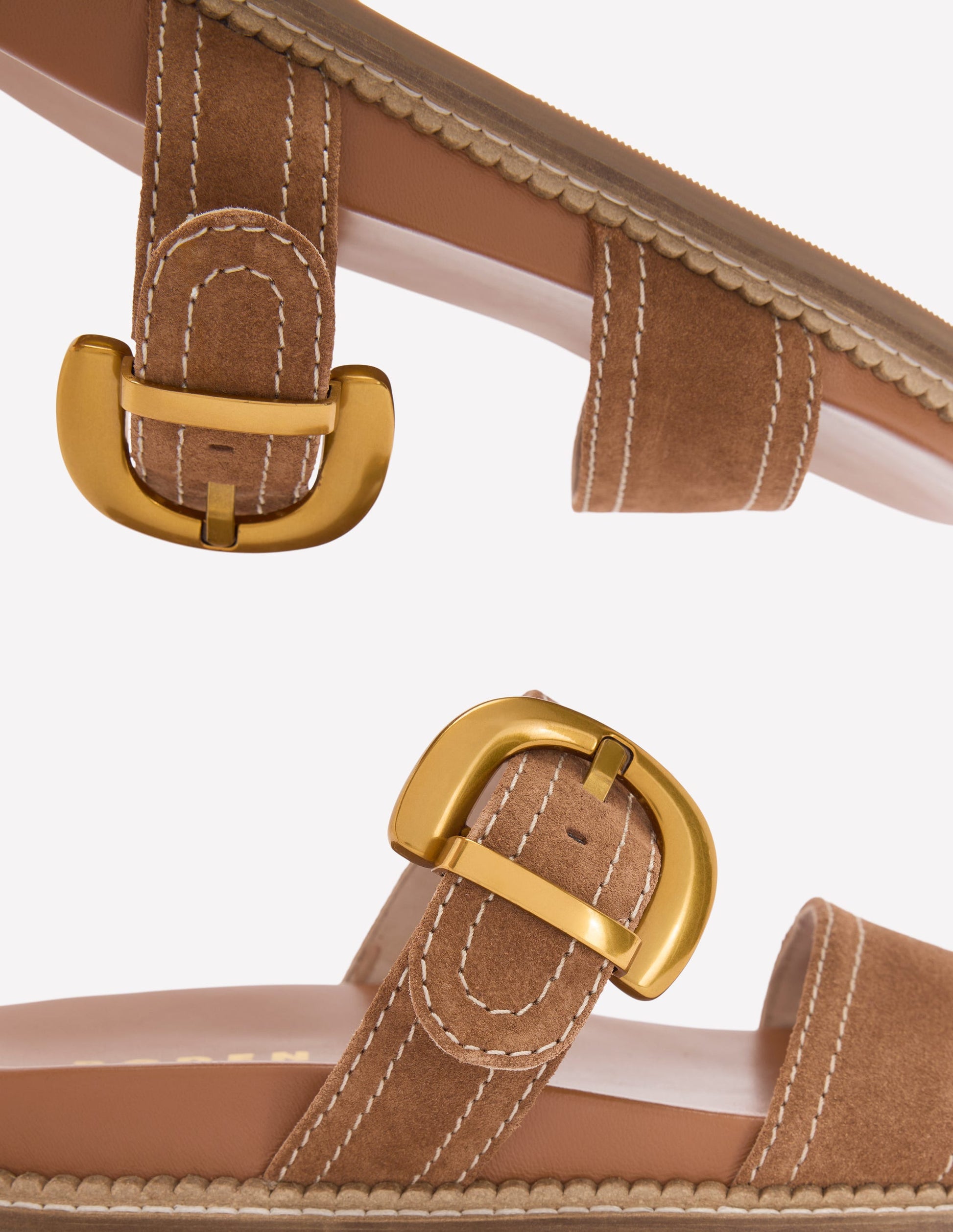 Caryl Double Strap Sandals-Tan-5