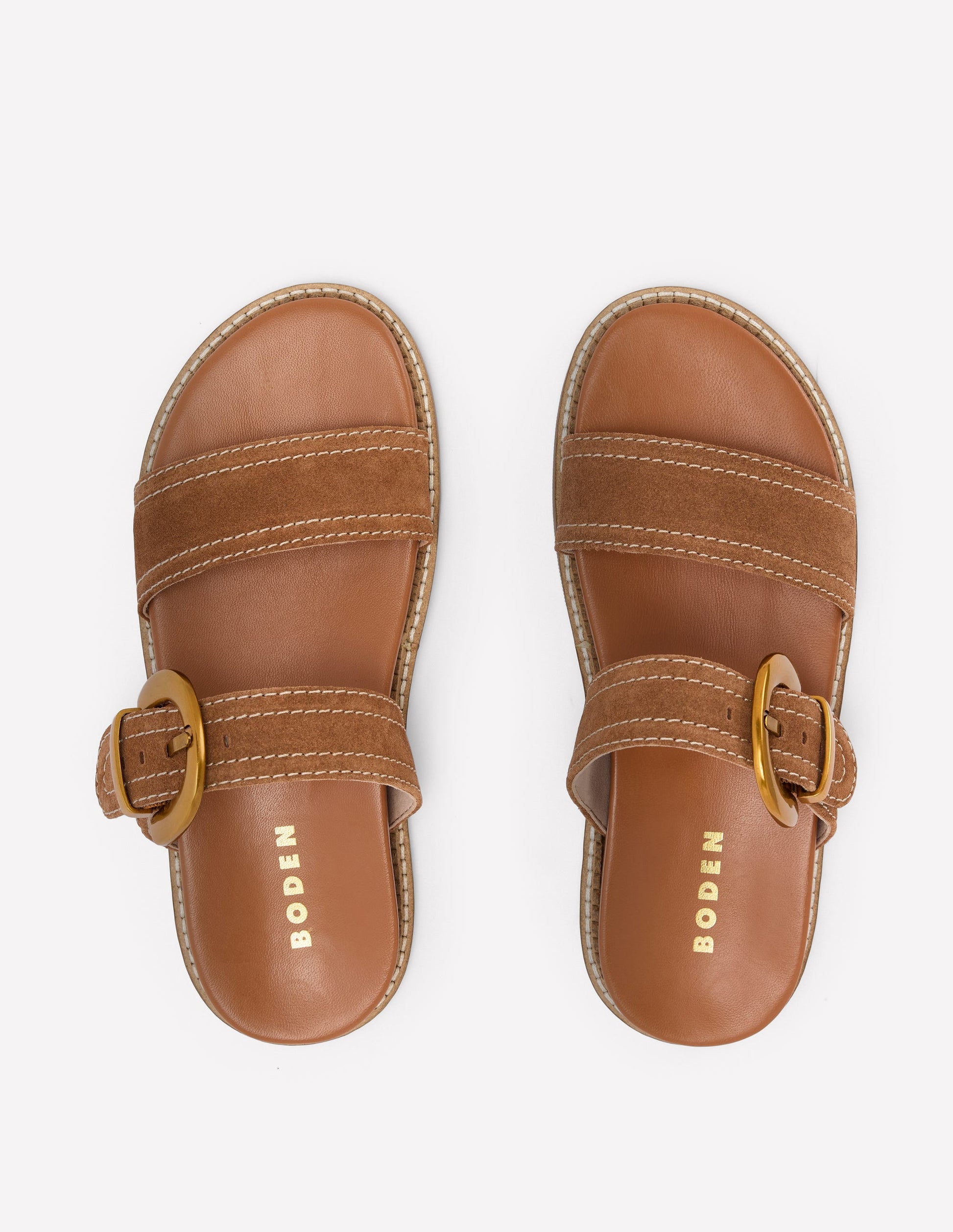 Caryl Double Strap Sandals-Tan-6