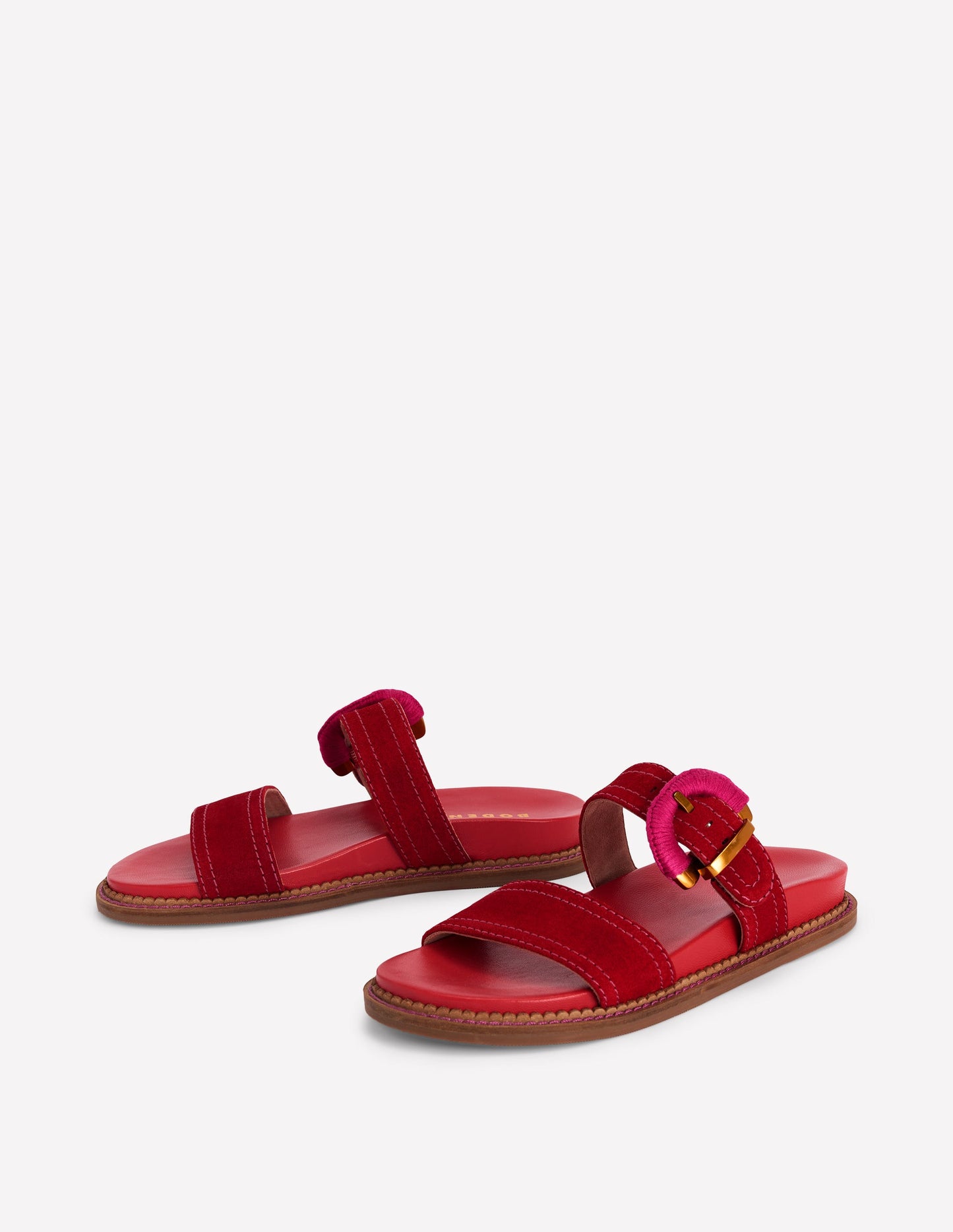 Caryl Double Strap Sandals-Post Box Red