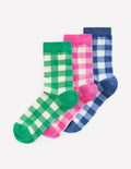 Gingham 3 Pack Socks-Gingham 3 Pack
