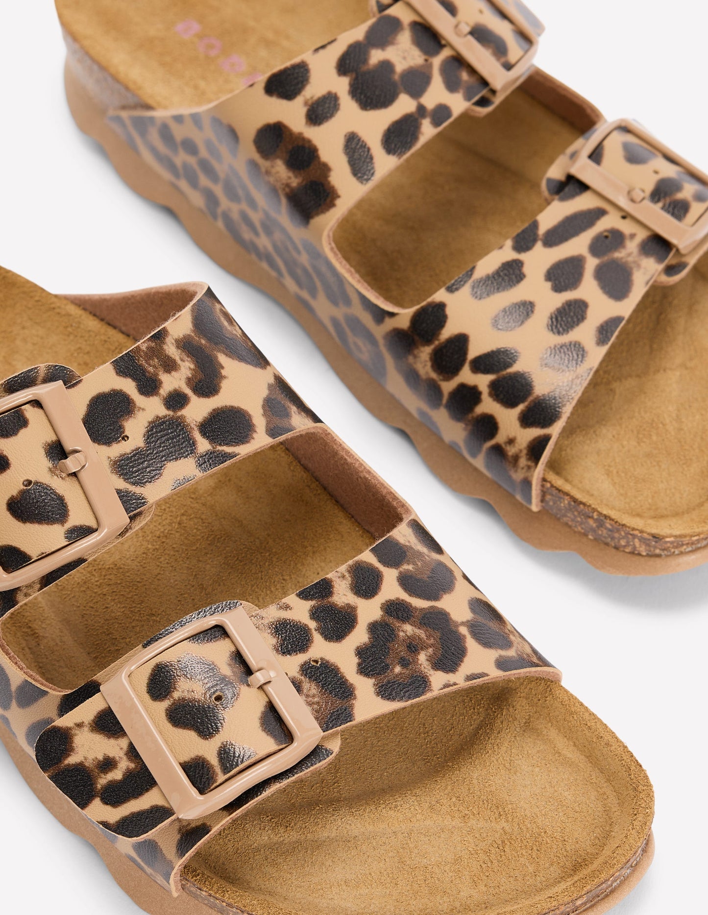 Lyla Printed Buckle Sliders-Leopard