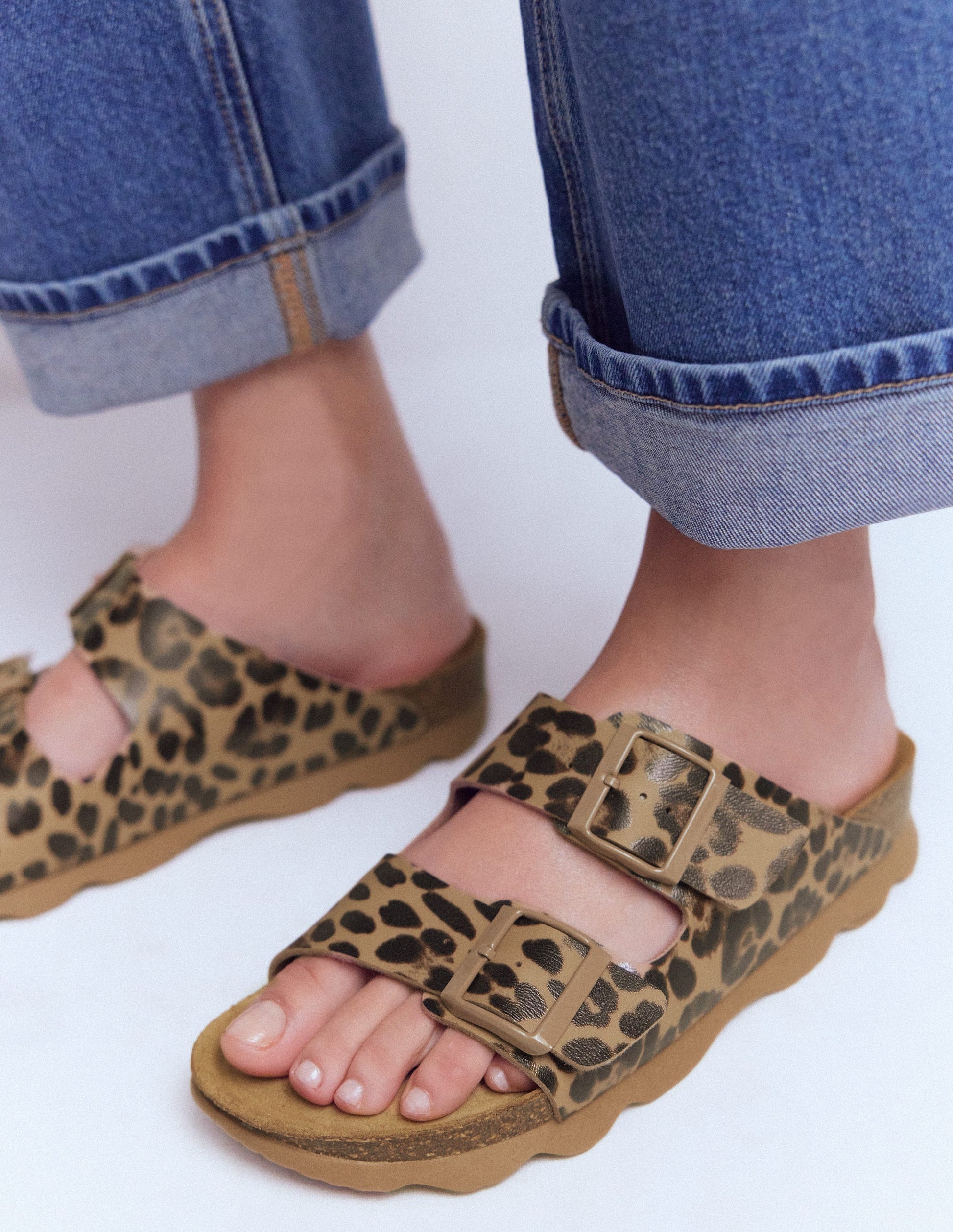 Lyla Printed Buckle Sliders-Leopard-3