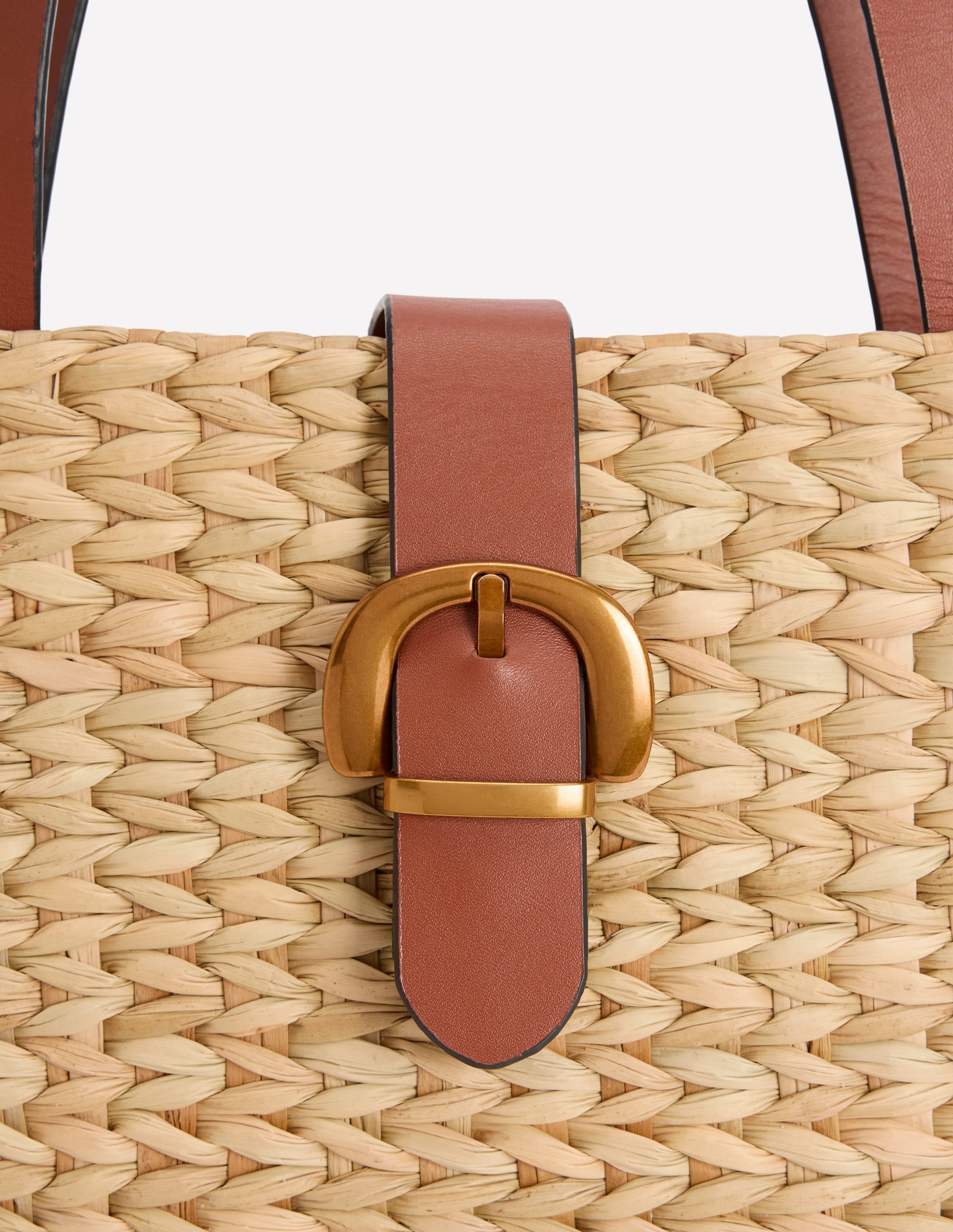 Buckle Tote-Natural Raffia-5