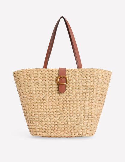 Buckle Tote-Natural Raffia-1