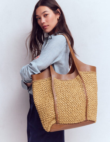 Straw Tote-Natural Raffia-2