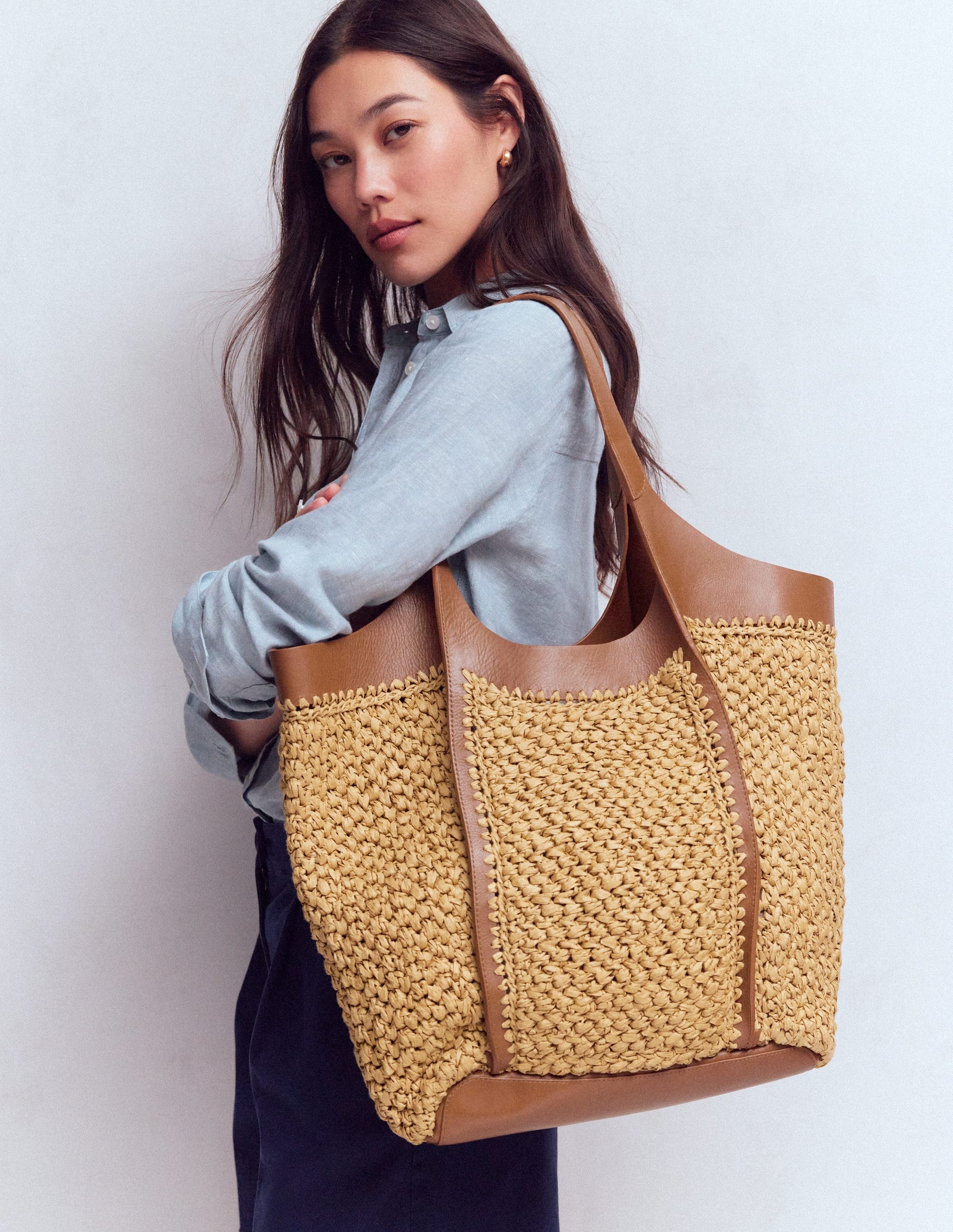 Straw Tote-Natural Raffia-3