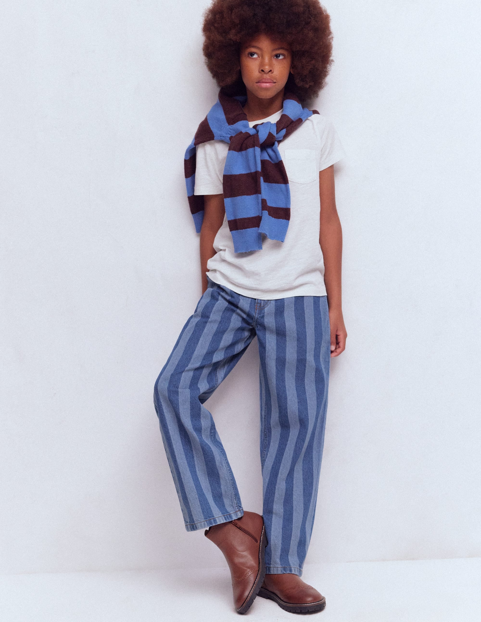 Relaxed Straight Jeans-Stripe Shadow - Image 1