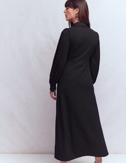 Pip Zip-Up Ponte Midi Dress-Black-3