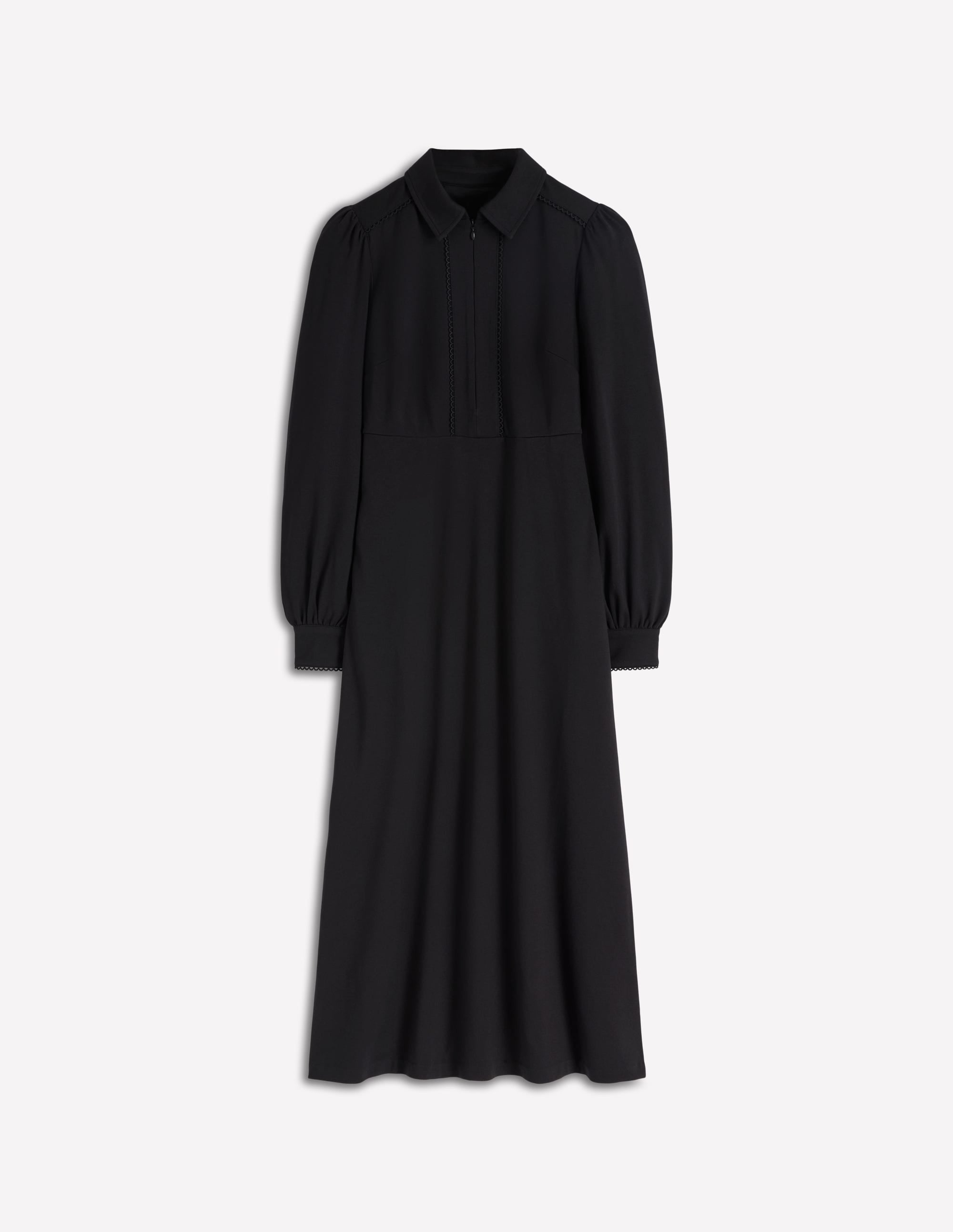 Pip Zip-Up Ponte Midi Dress-Black - Image 5