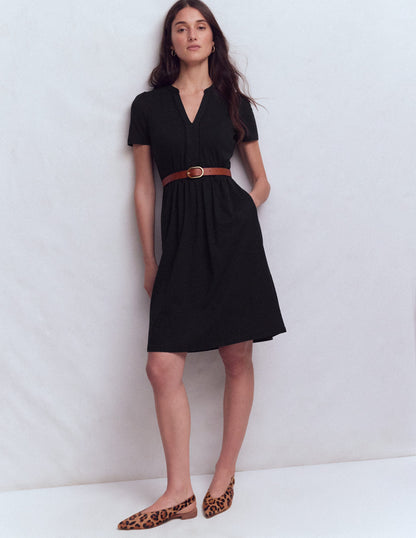 Naomi Short Jersey Dress-Black-1