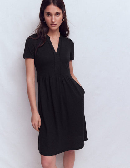 Naomi Short Jersey Dress-Black-4