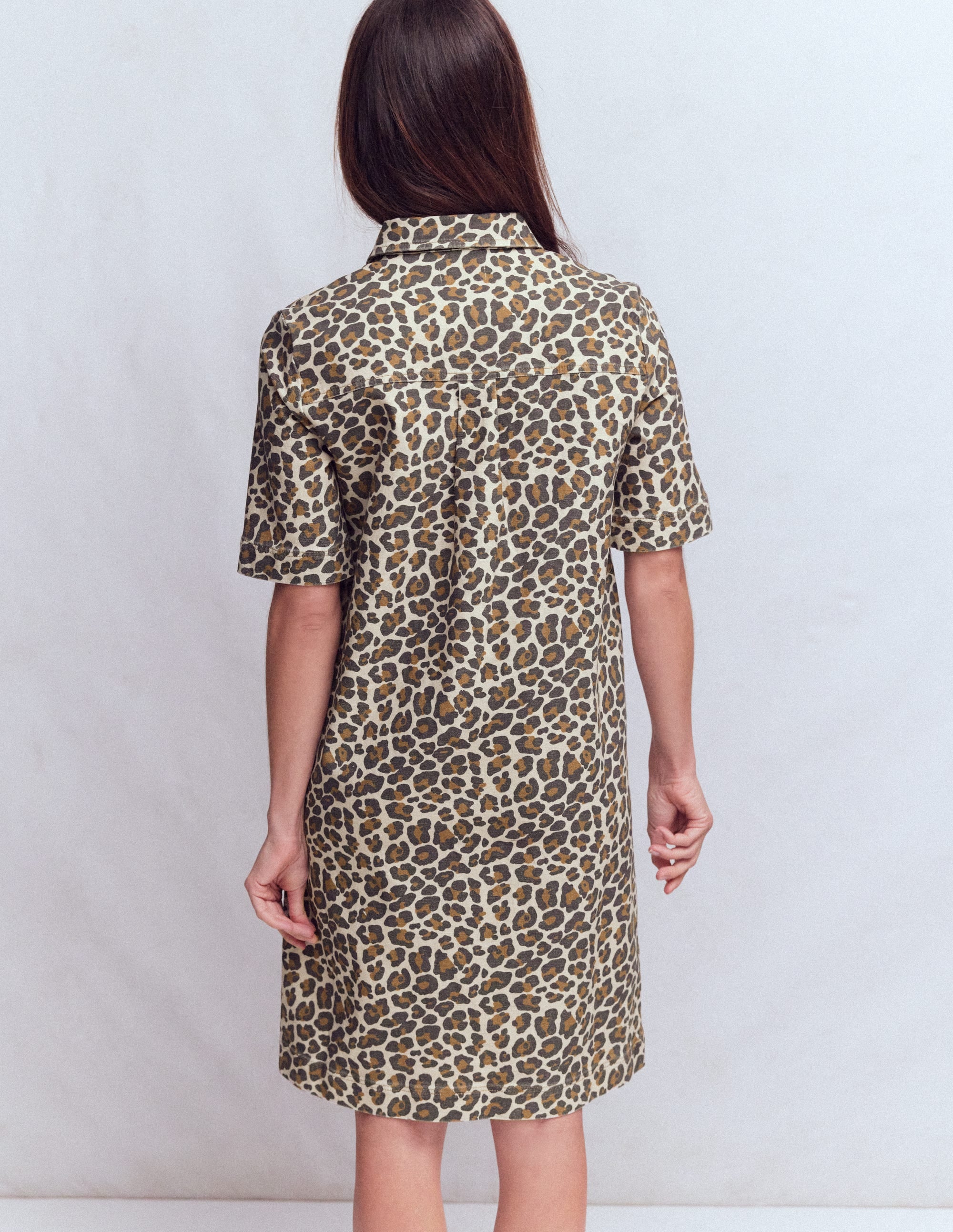 Zia Pocket Shift Dress-Almond Milk, Cheetah Pop - Image 3