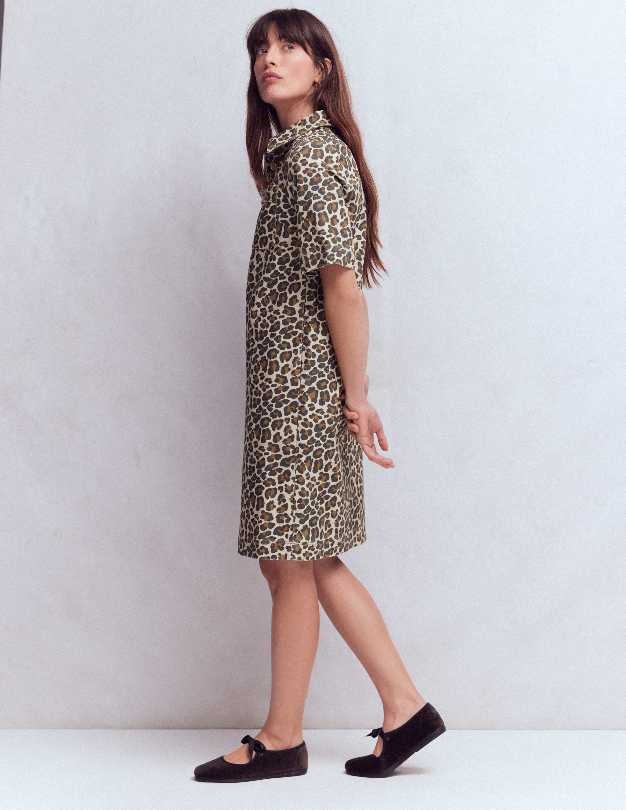 Zia Pocket Shift Dress-Almond Milk, Cheetah Pop - Image 4