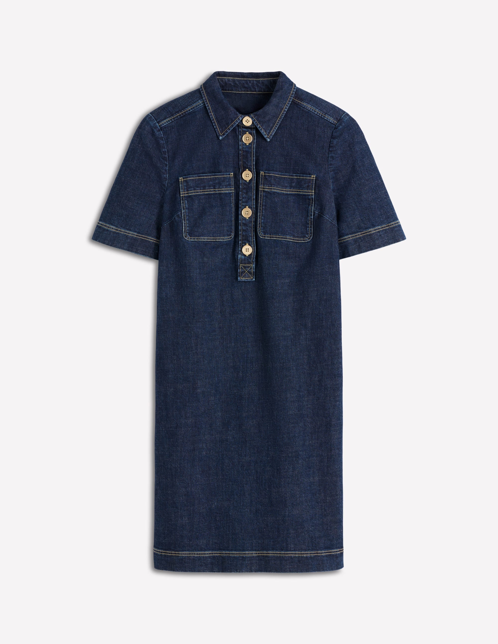 Zia Pocket Shift Dress-Dark Indigo - Image 5