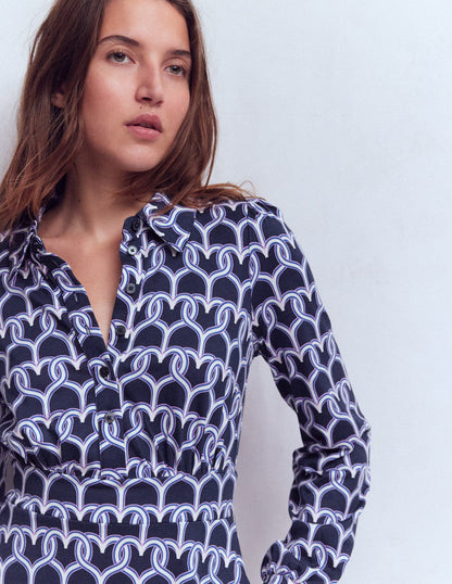 Orla Short Jersey Shirt Dress-Heart Chain-2