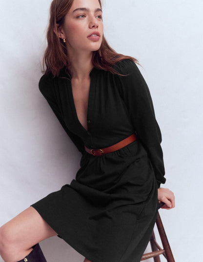 Amy Short Jersey Dress-Black-1