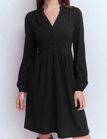 Amy Short Jersey Dress-Black-2