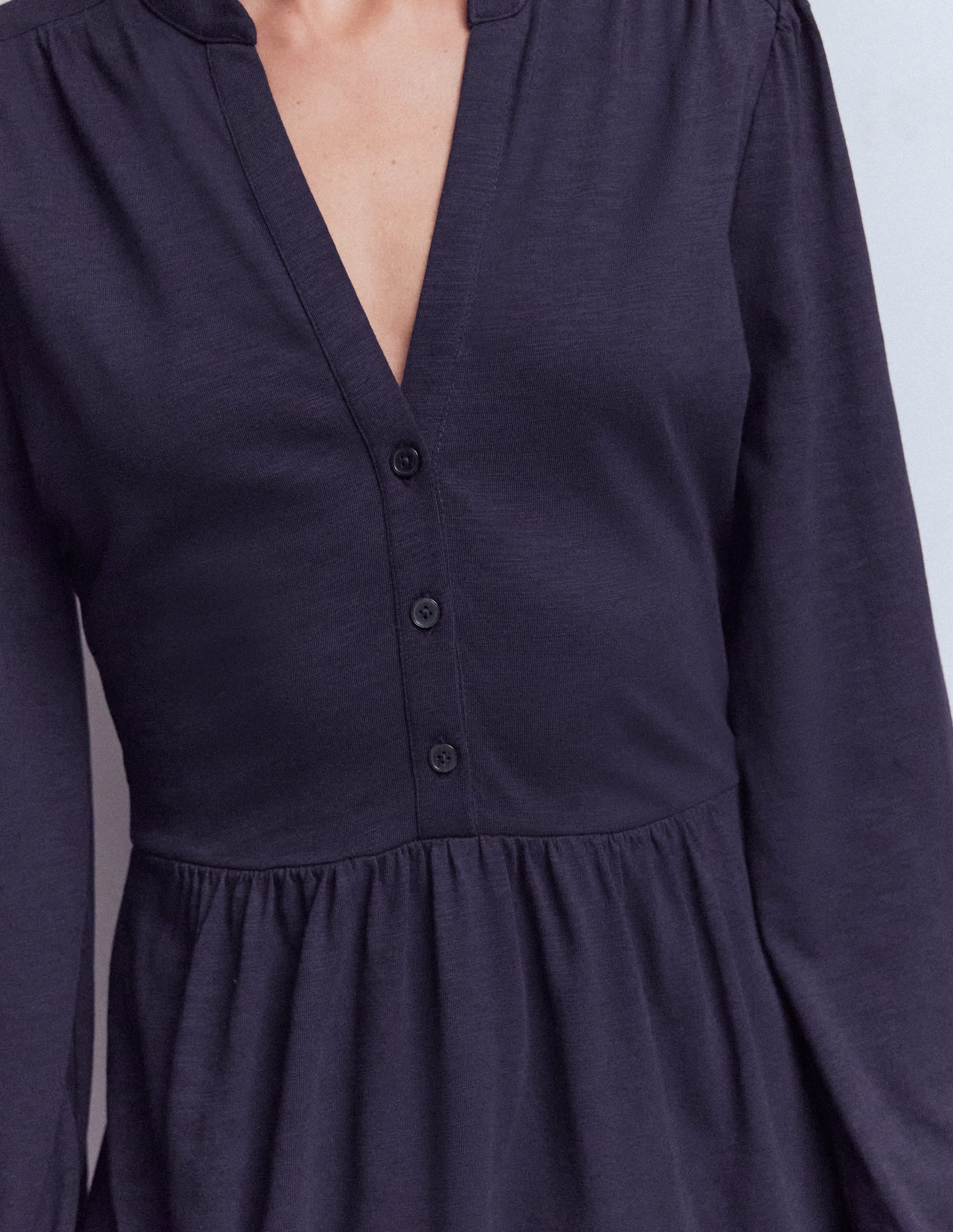 Amy Short Jersey Dress-Navy - Image 2
