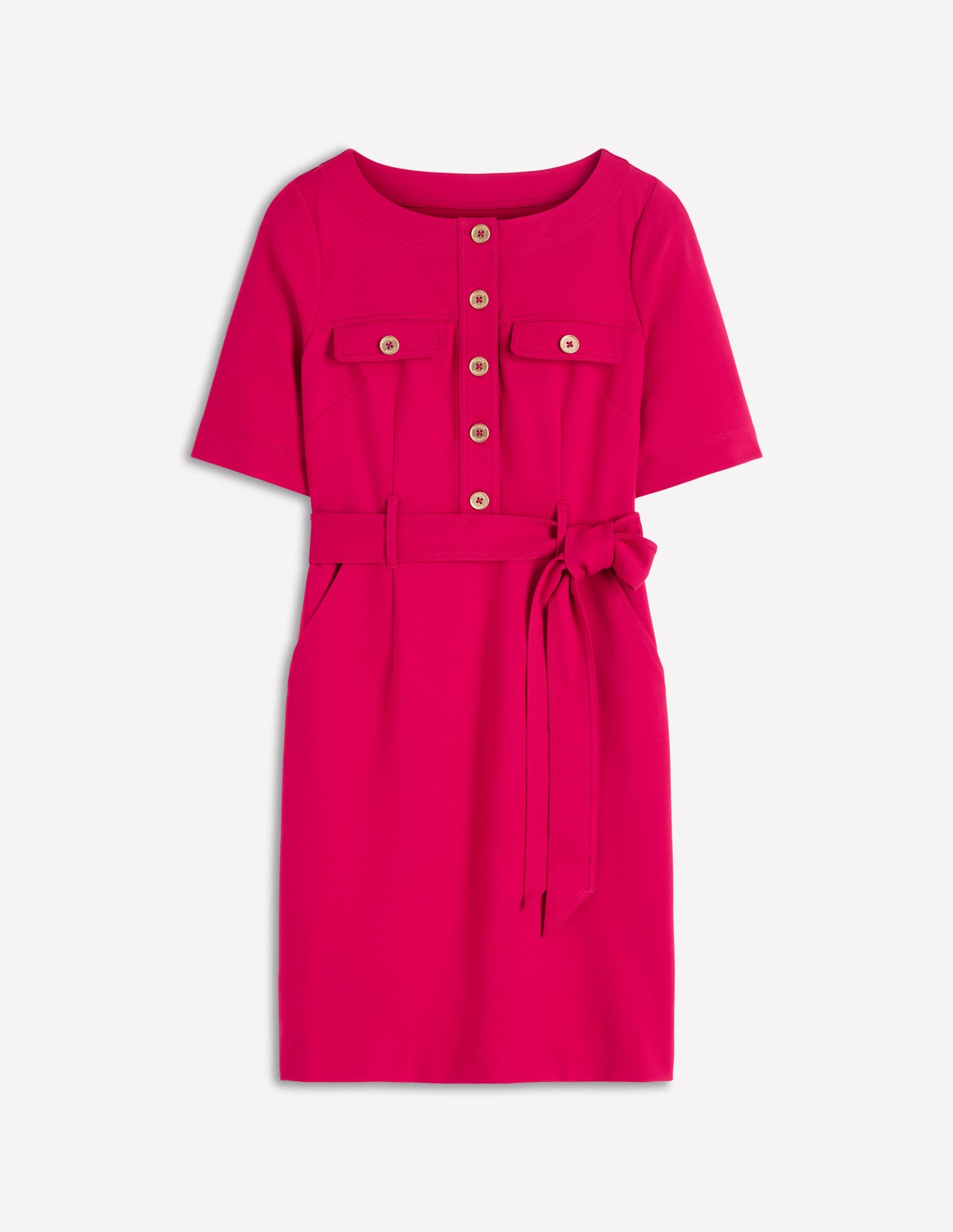 Bria Ponte Shift Dress-Pomegranate-5