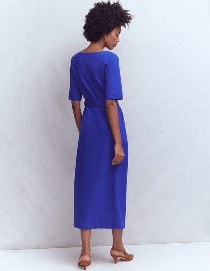 Bria Ponte Midi Dress-Bright Blue-3
