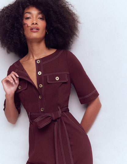 Bria Ponte Midi Dress-Deep Wisteria-3