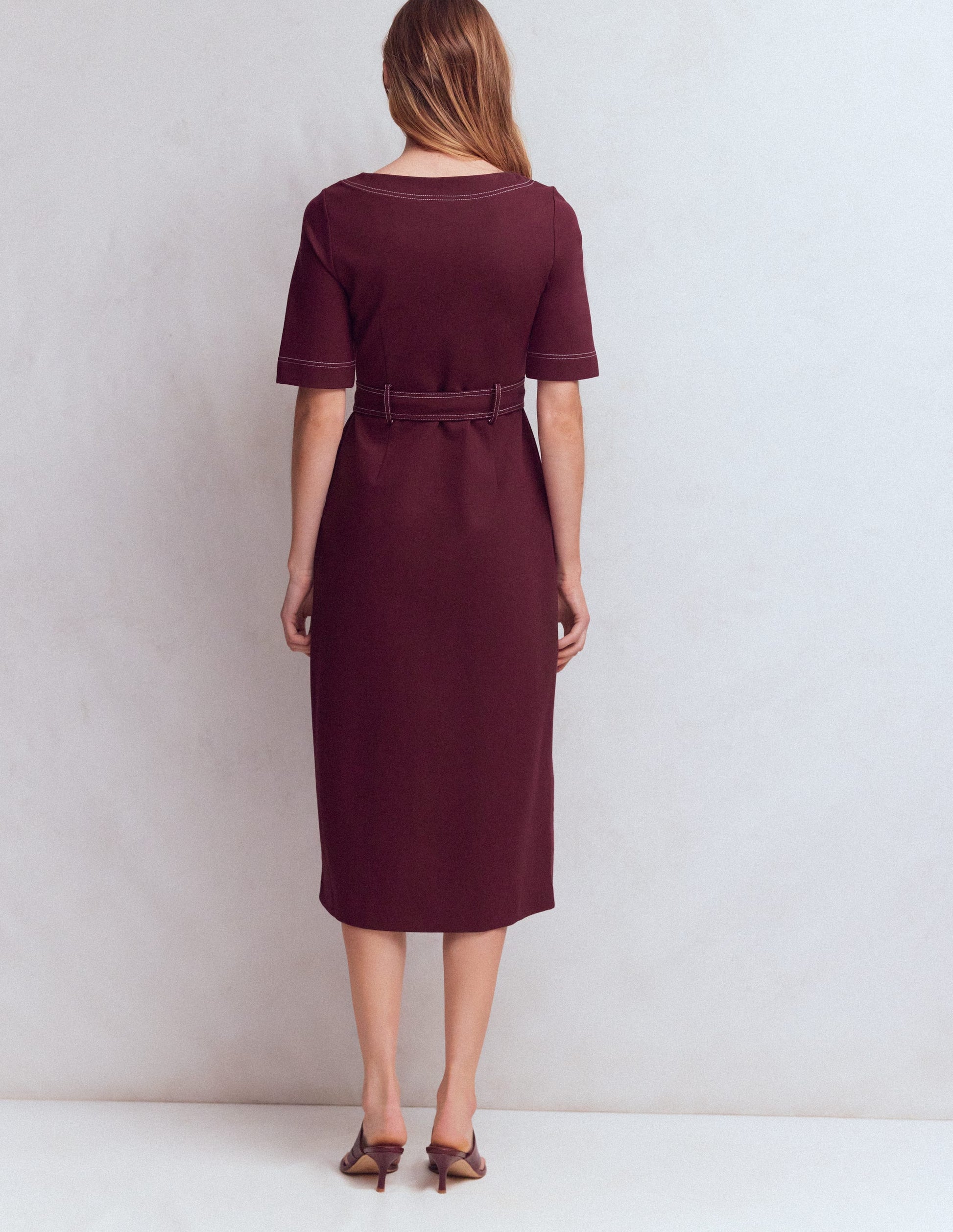 Bria Ponte Midi Dress-Deep Wisteria-3