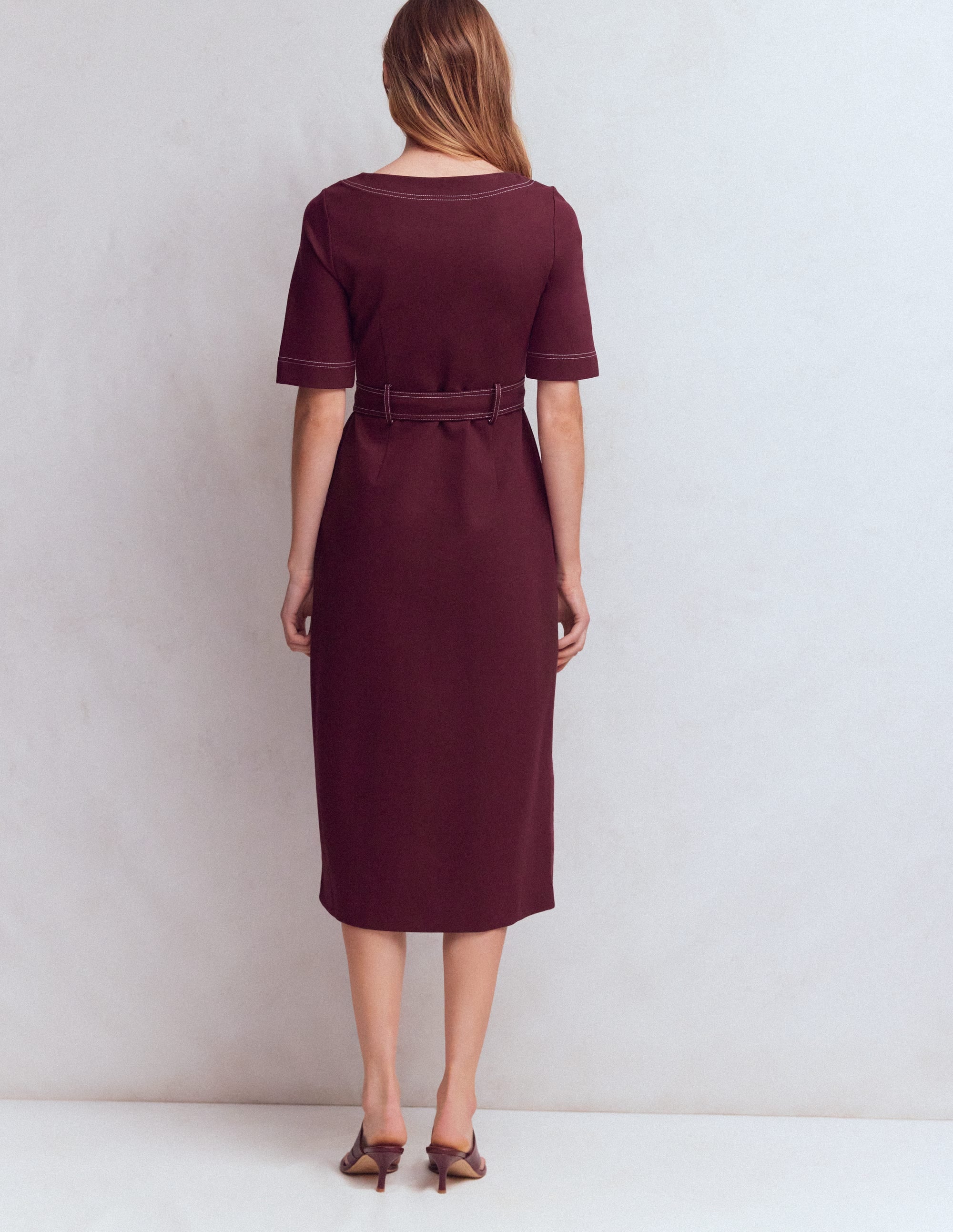 Bria Ponte Midi Dress-Deep Wisteria - Image 3
