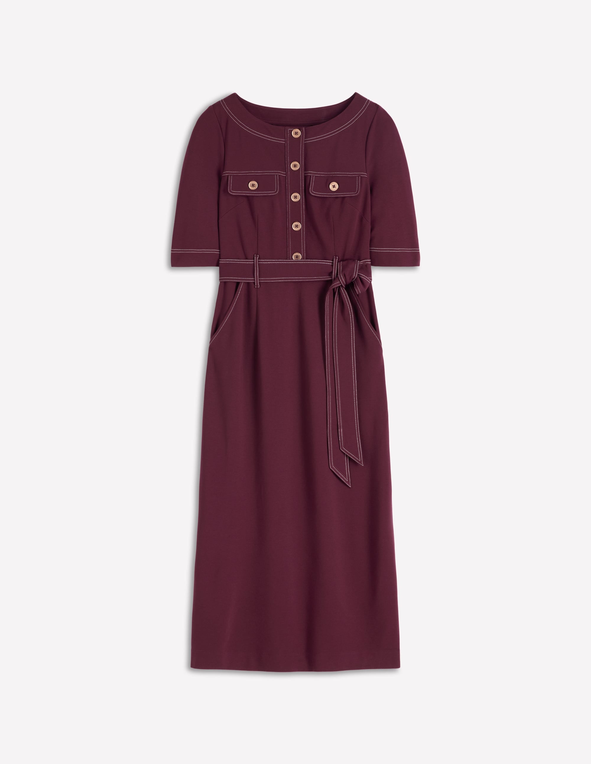 Bria Ponte Midi Dress-Deep Wisteria - Image 5