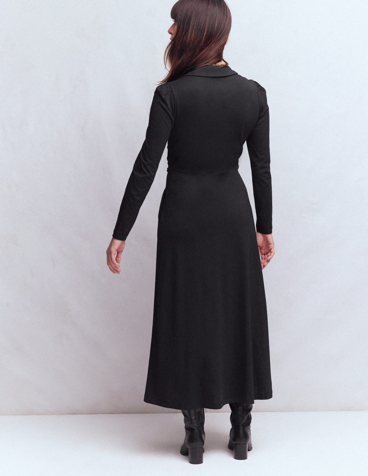 Carla Jersey Wrap Dress-Black