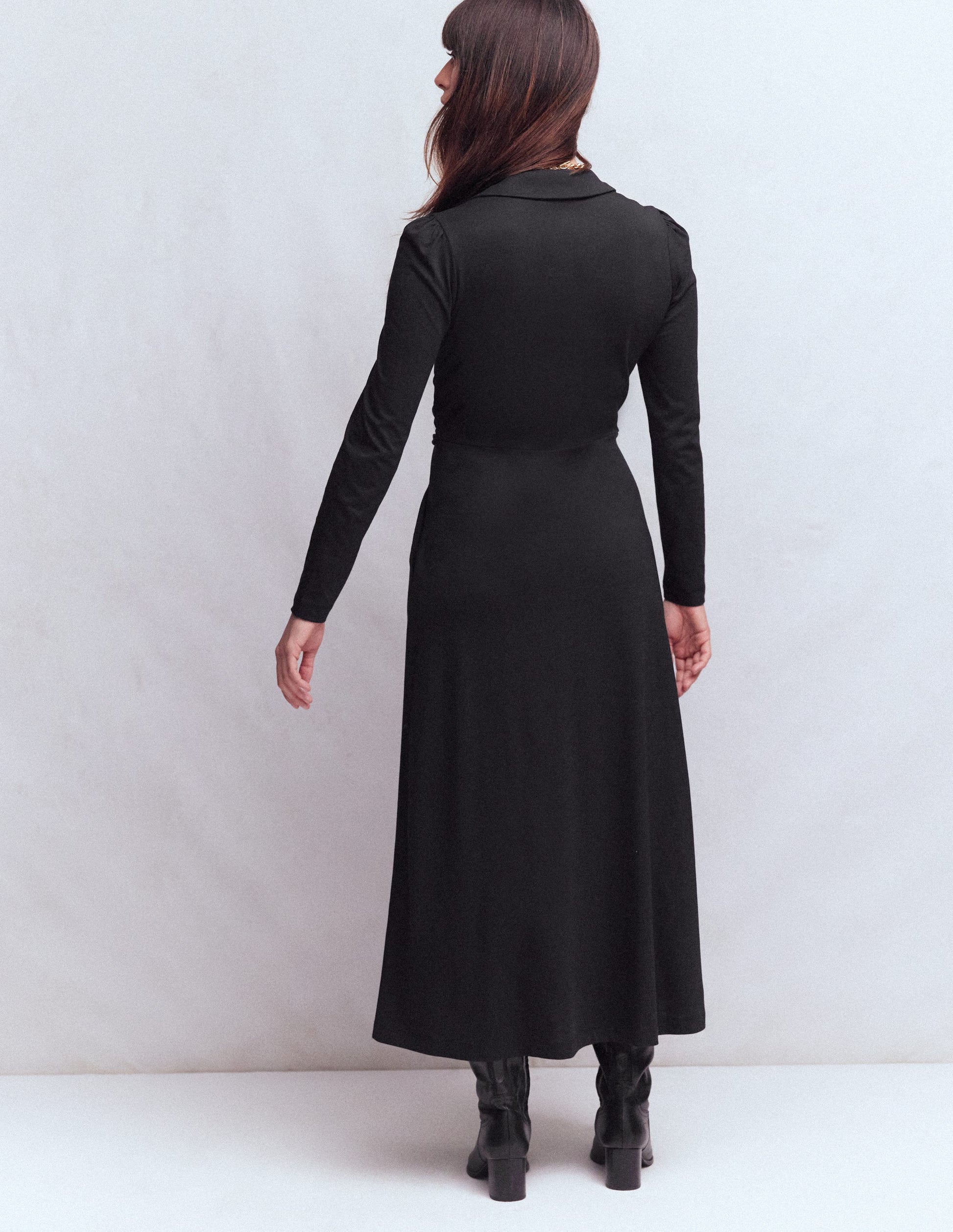 Carla Jersey Wrap Dress-Black-3