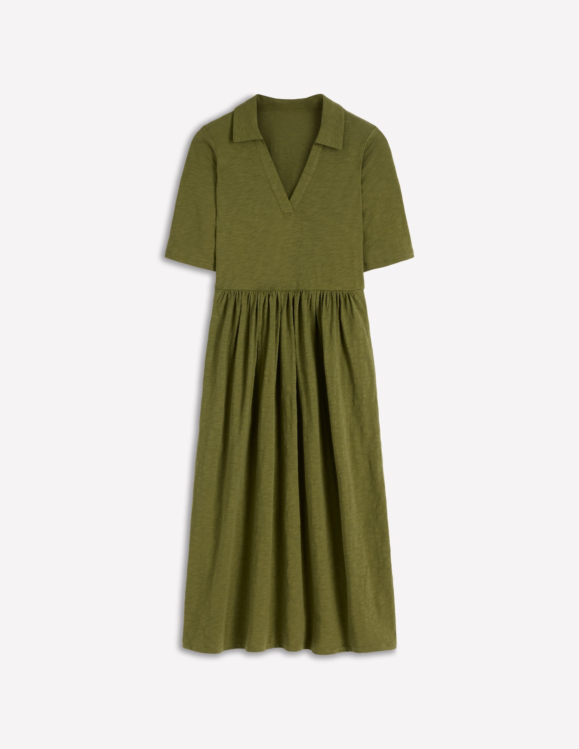 Aria Collared Jersey Dress-Promenade Green - Image 7