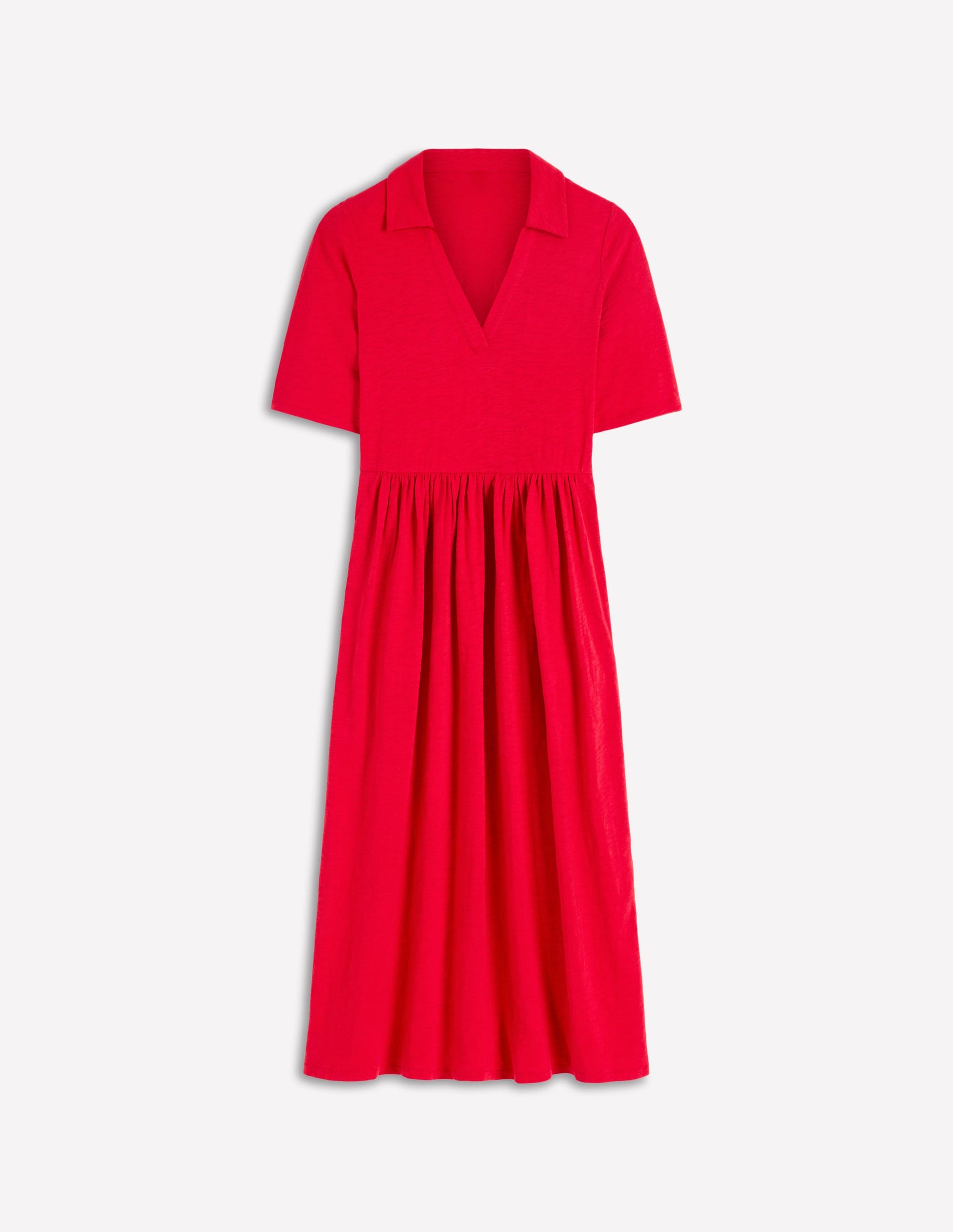Aria Collared Jersey Dress-Merida Red-5