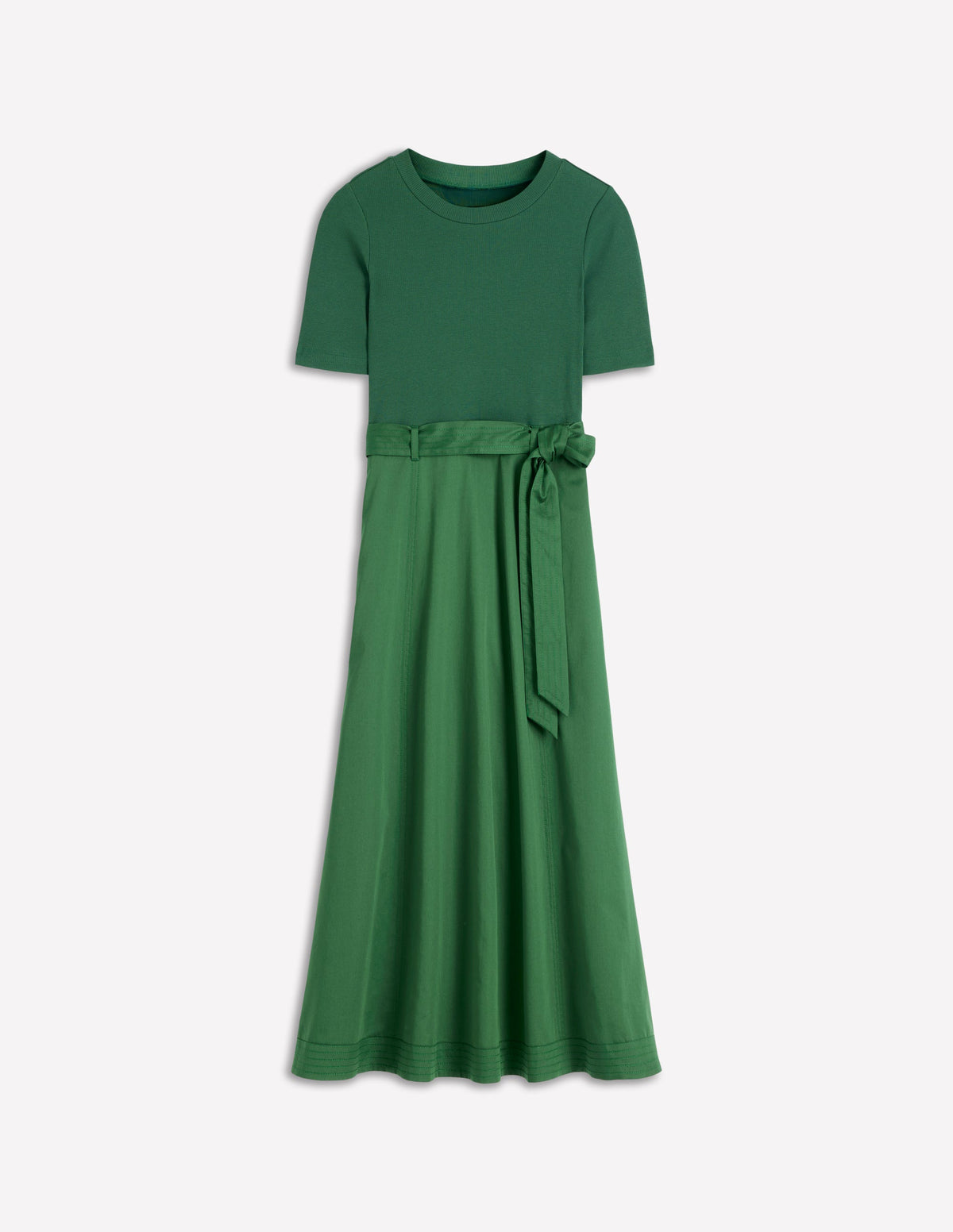 Crew Neck Mix Media Dress-Promenade Green - Image 5