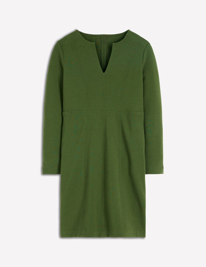 Colette Ottoman Shift Dress-Green Fir-4