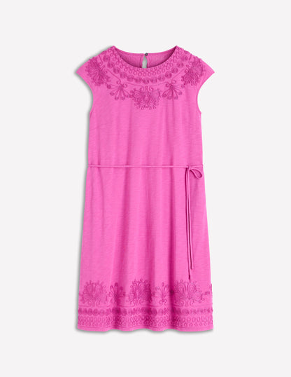 Jersey Cutwork Short Dress-Passion Flower-5