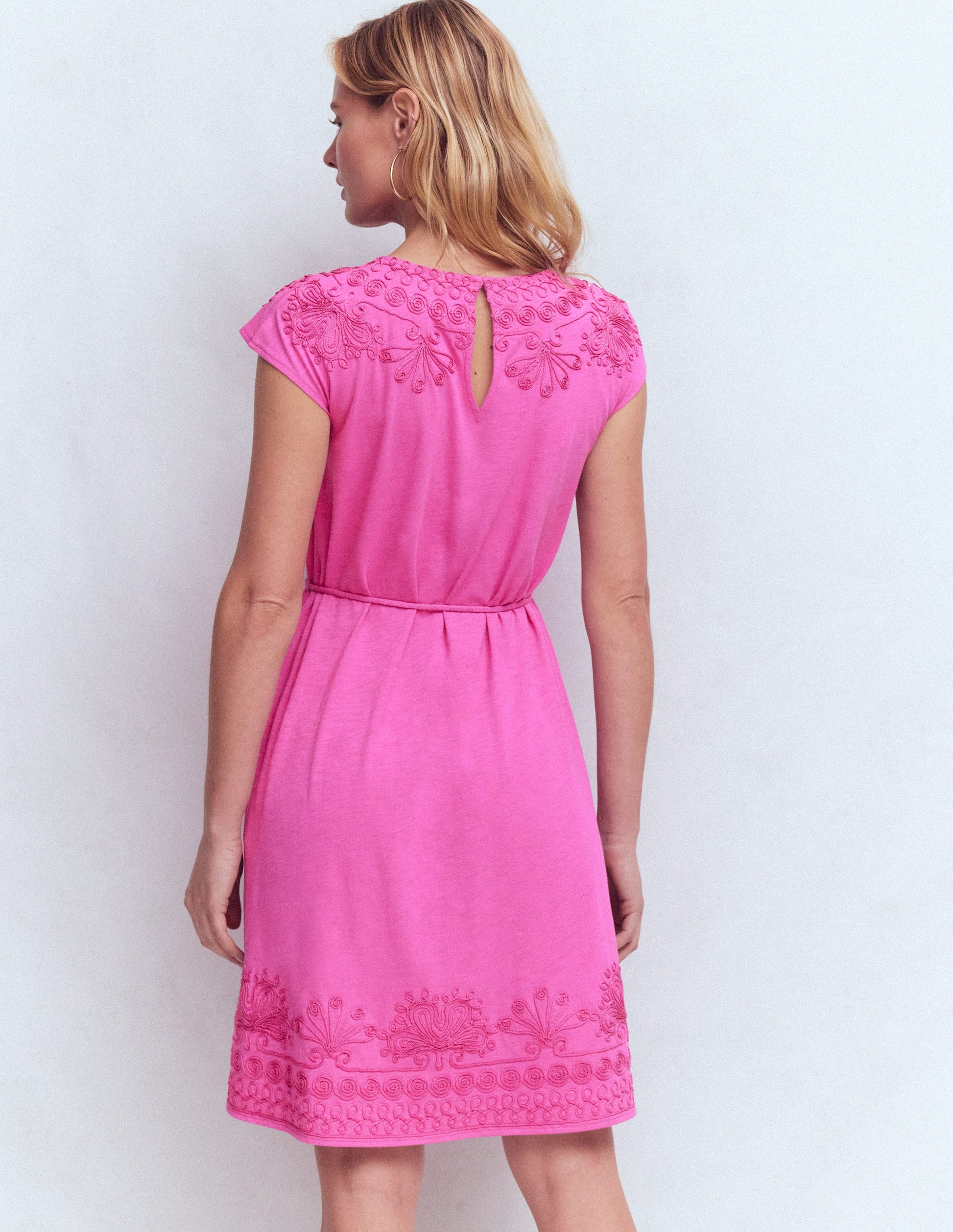 Jersey Cutwork Short Dress-Passion Flower-3