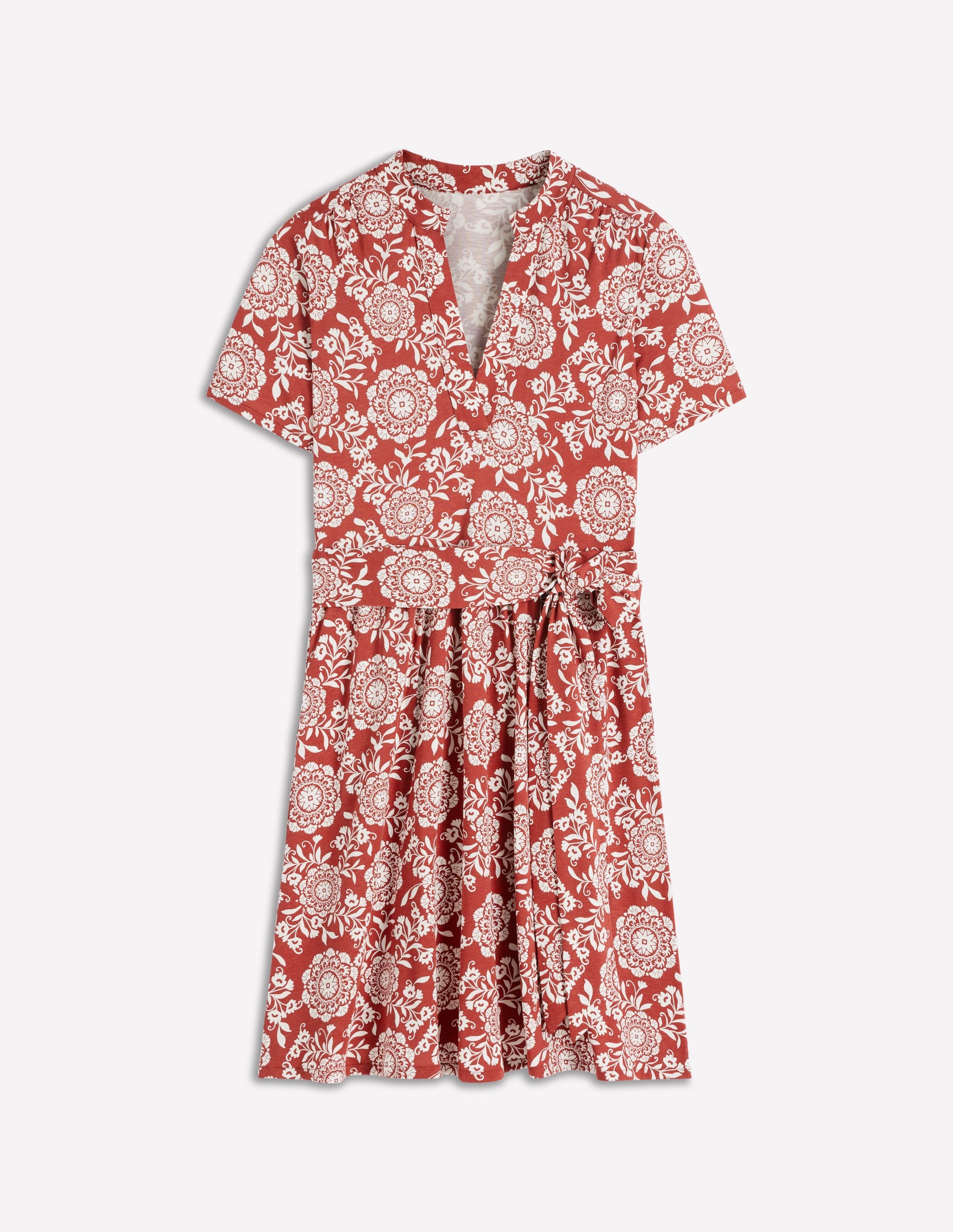 Daisy Flippy Jersey Dress-Brown, Decorative Blossom - Image 5