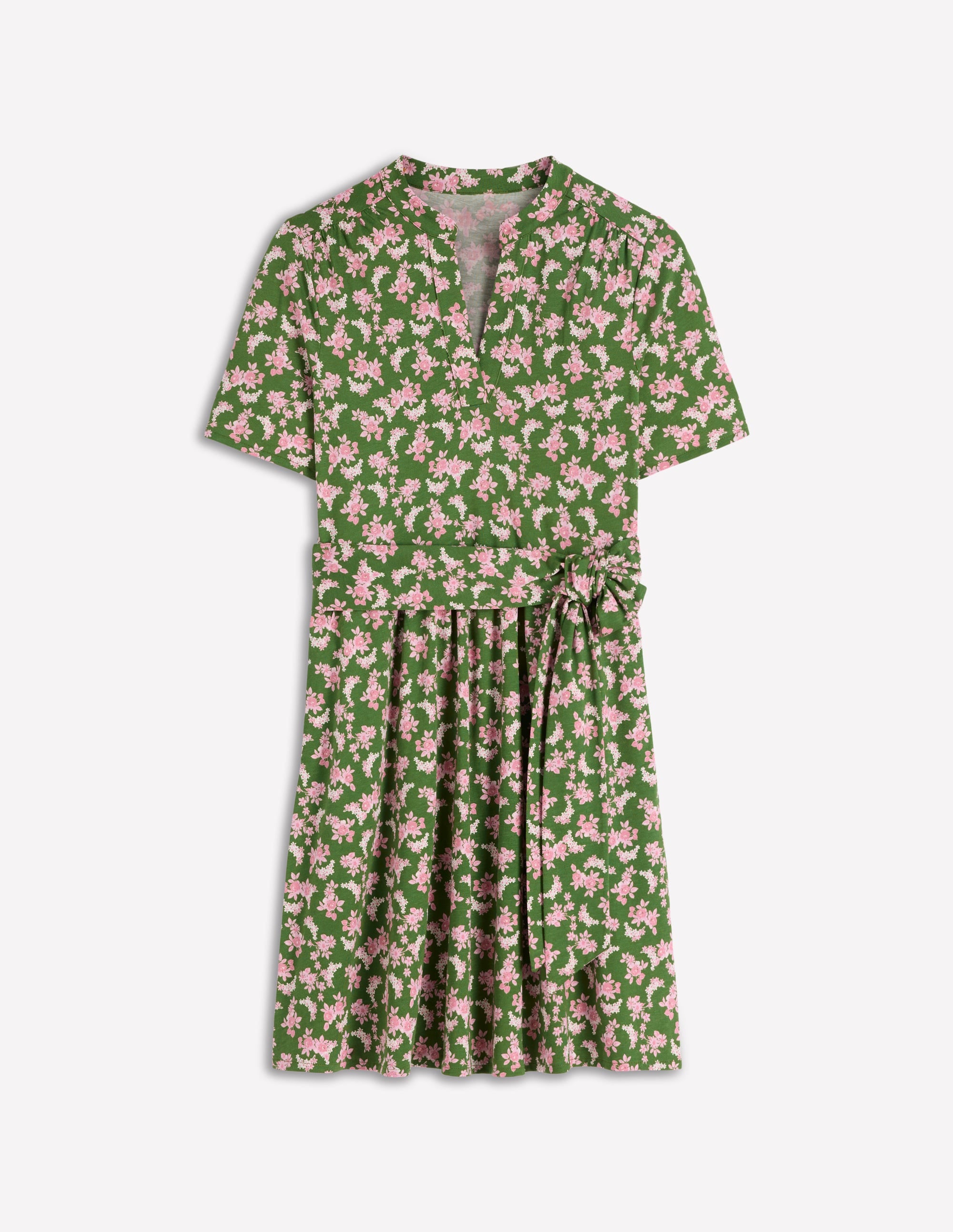 Daisy Flippy Jersey Dress-Promenade Green, Dainty Blooms - Image 6