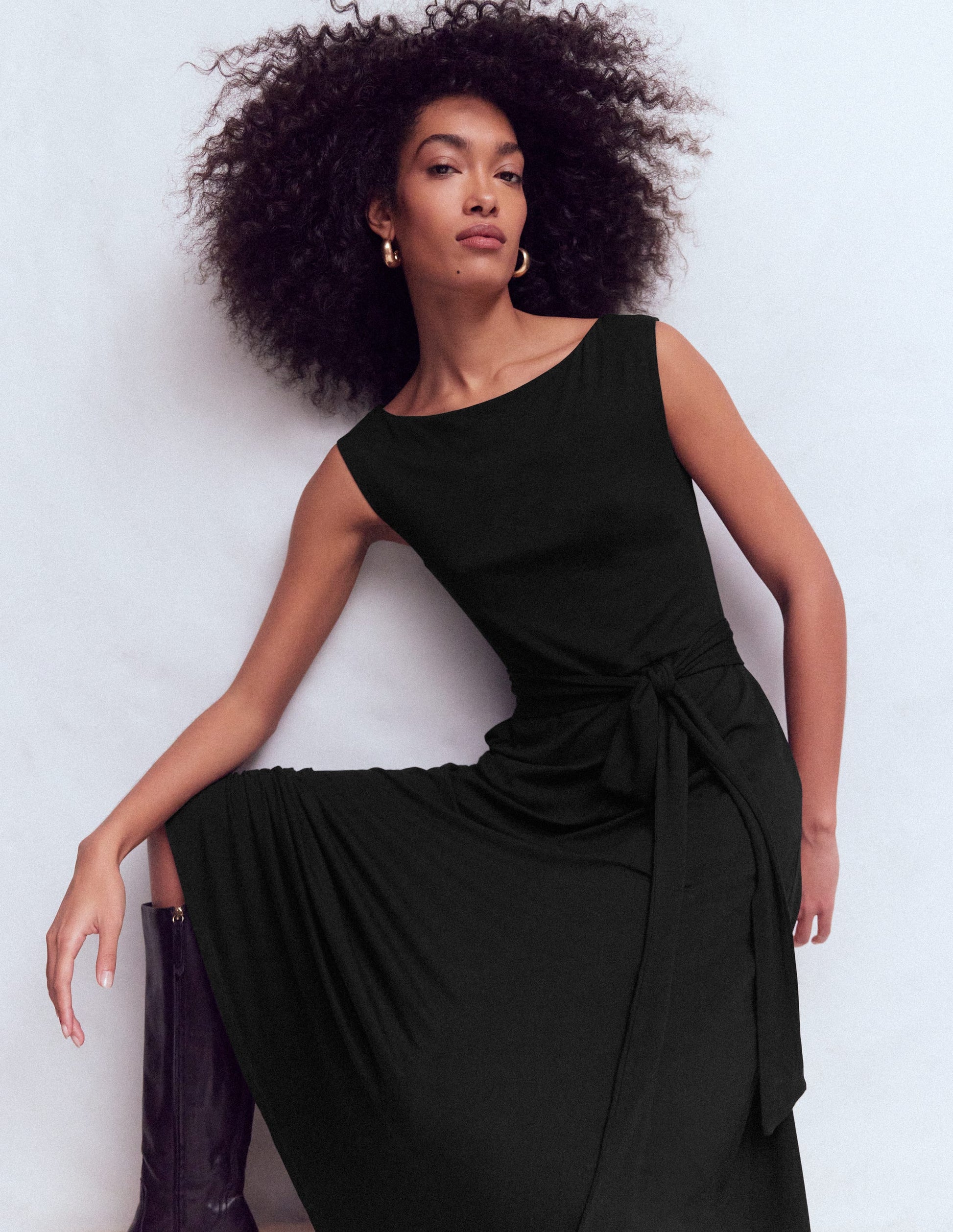 Tamsin Jersey Midi Dress-Black-1