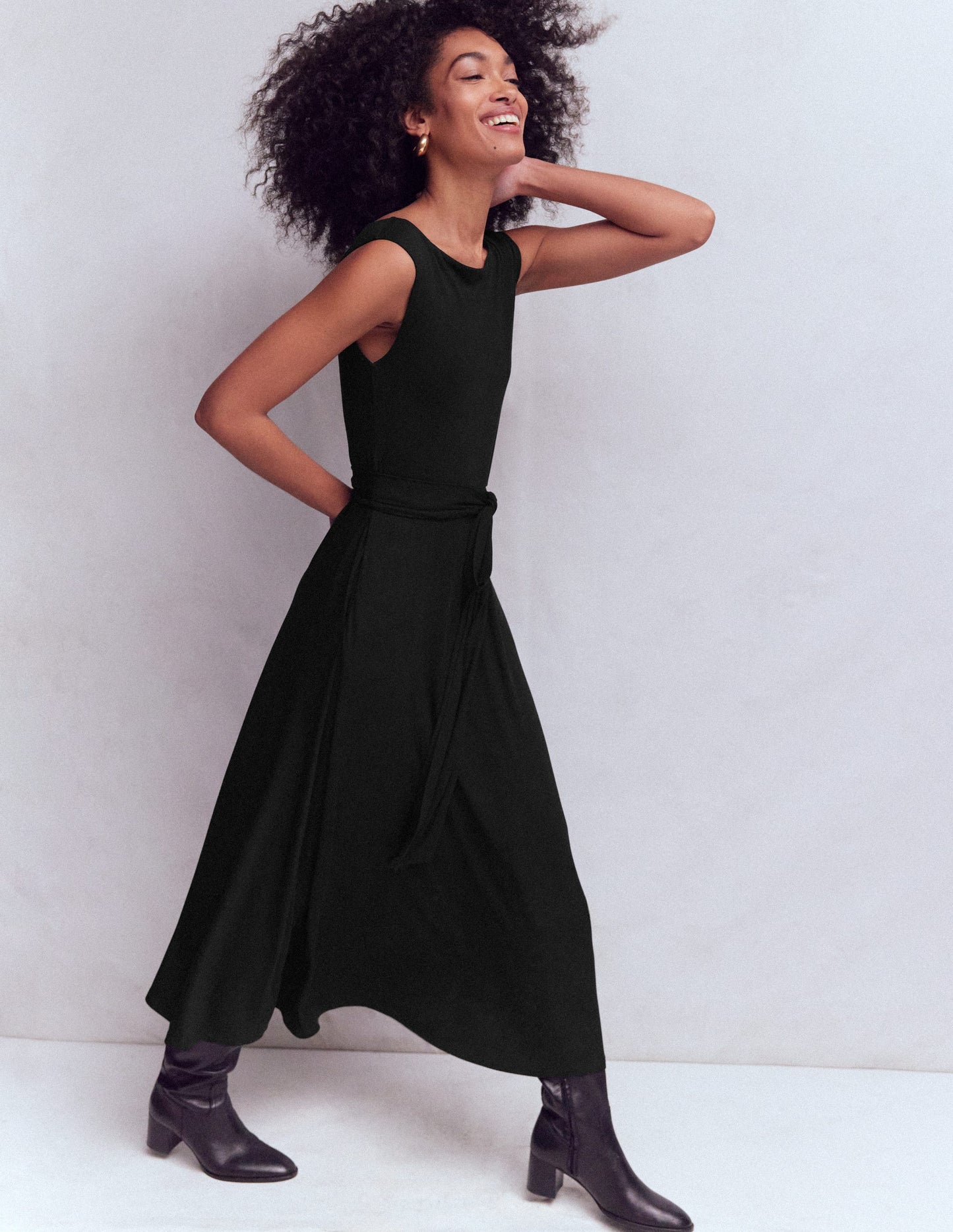 Tamsin Jersey Midi Dress-Black