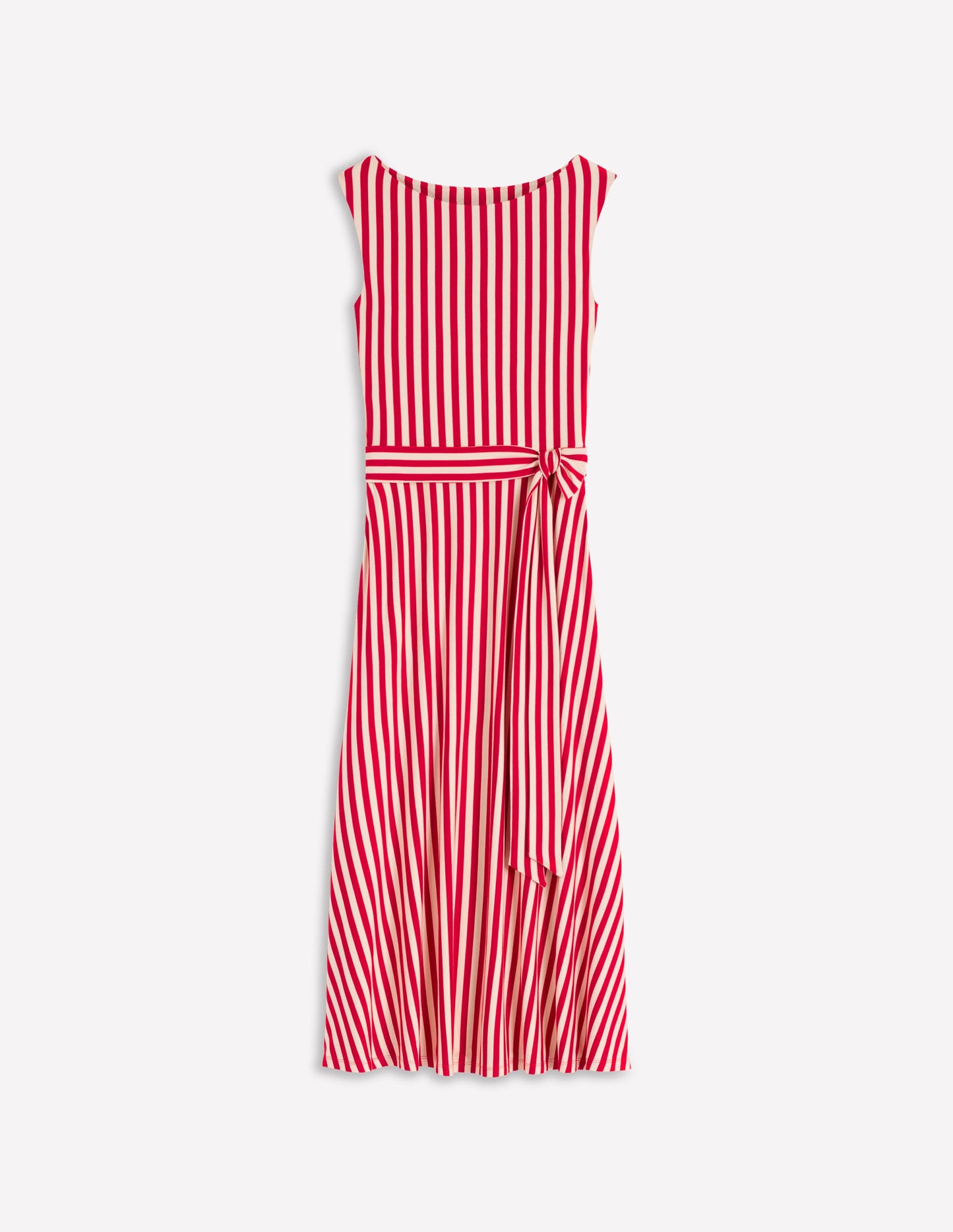 Tamsin Jersey Midi Dress-Merida Red, Ivory Stripe