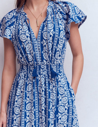 Tala Tiered Jersey Maxi Dress-Bright Blue, Ornate Floret-2