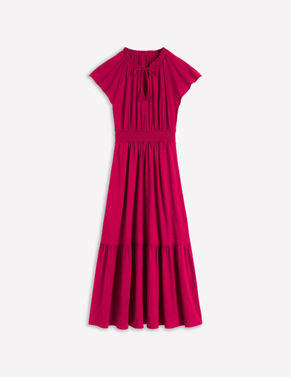 Tala Tiered Jersey Maxi Dress-Pomegranate-5
