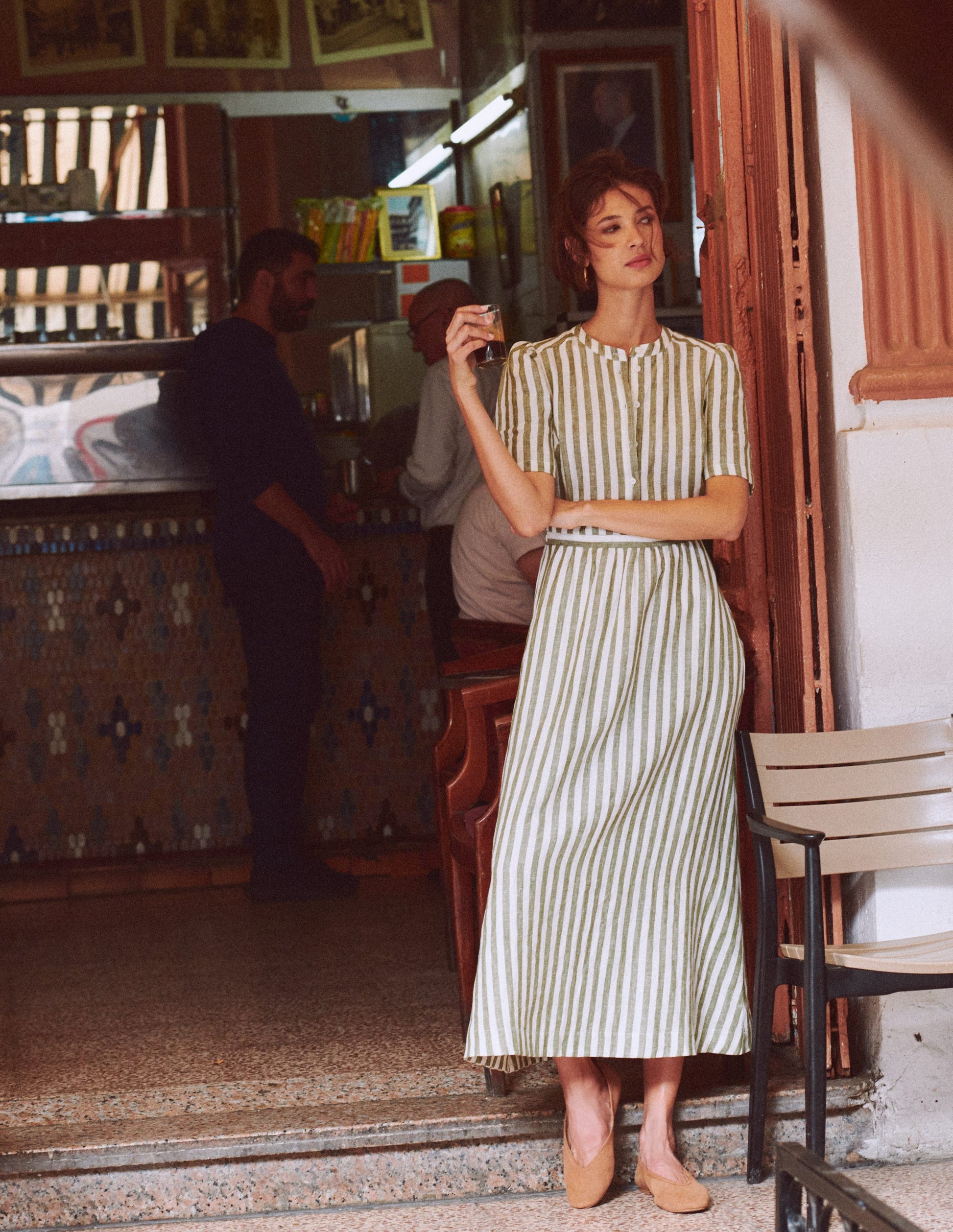 boden striped linen dress Buy Boden Blue Irene Puff Sleeve Linen Dress from Next USA