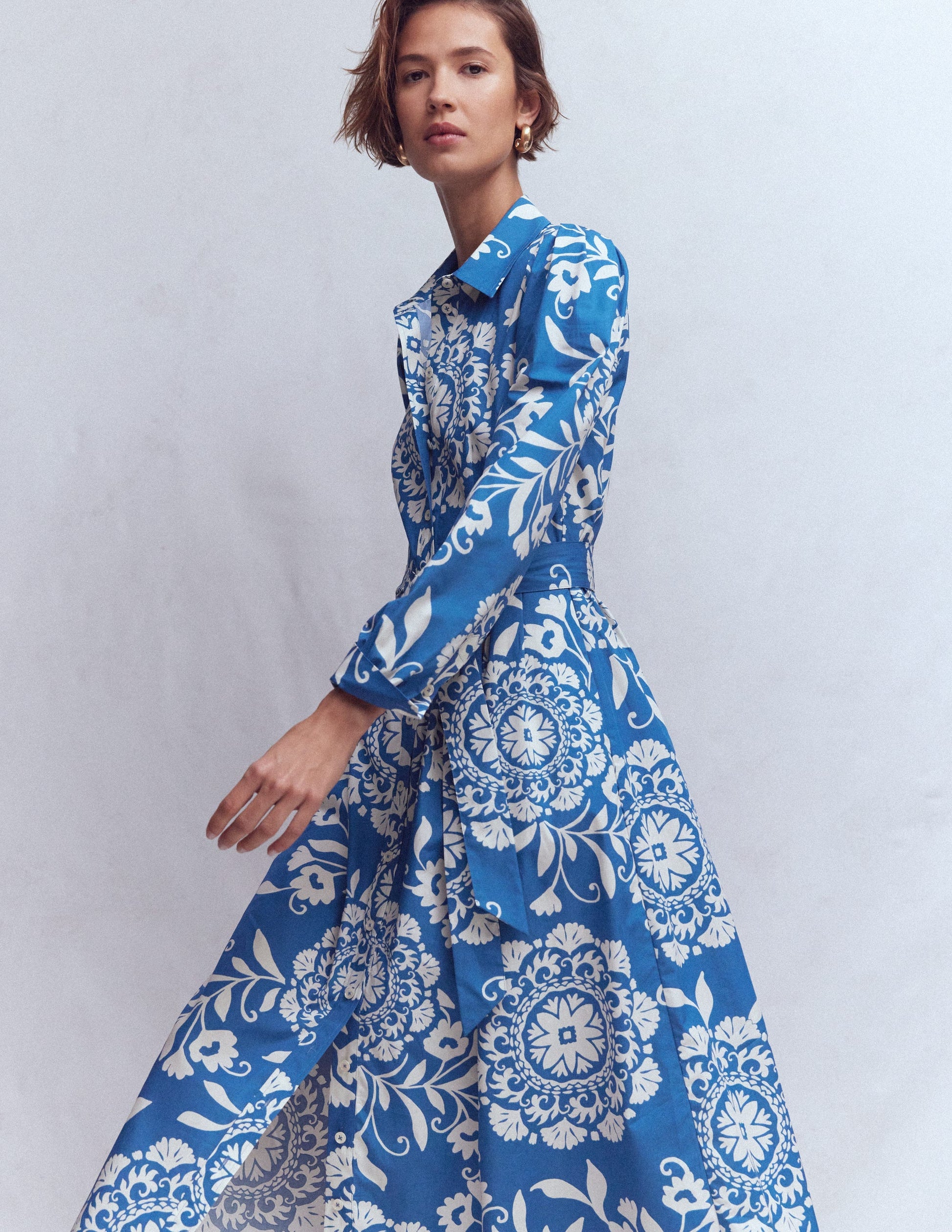 shirt dresses au Shop The Grand Short Sleeve Print Midi Shirt Dress